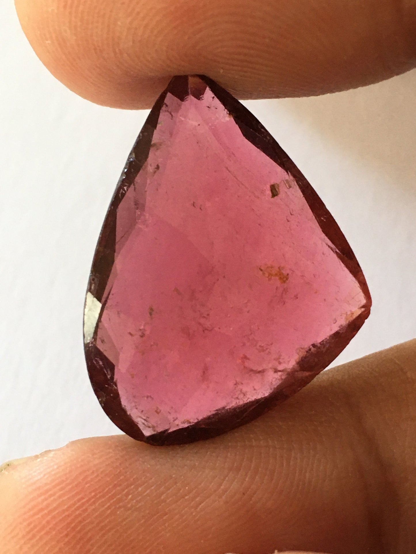 Gorgeous rare pink tourmaline fancy faceted briolette weight 25 carats size 24x20mm tourmaline cut for pendant