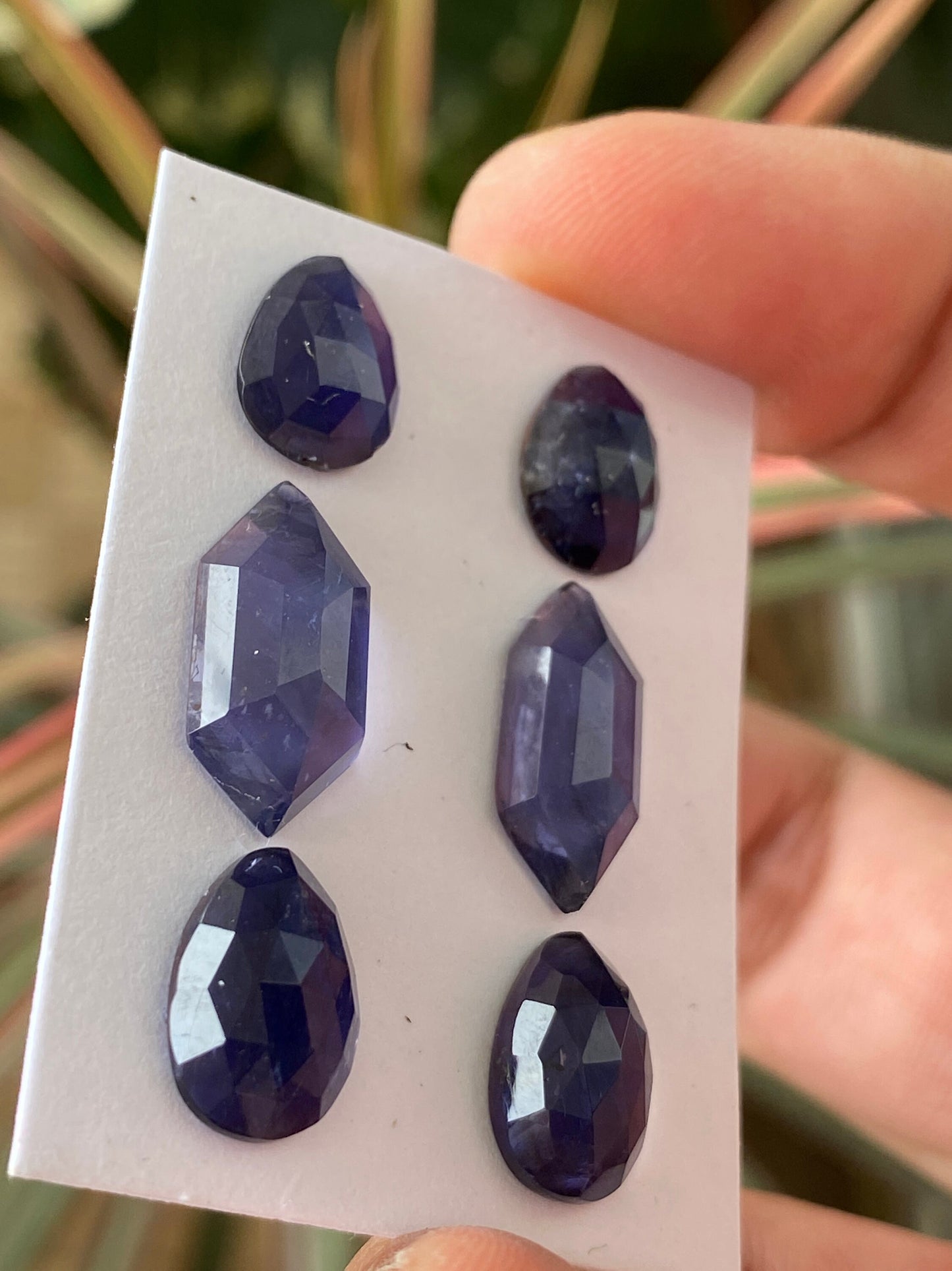 Gorgeous AAA quality Iolite hexagon step cuts Iolite rosecuts earring weight 18 pcs 6 size 10x8.5mm-17x8mm Iolite stepcut hexagon