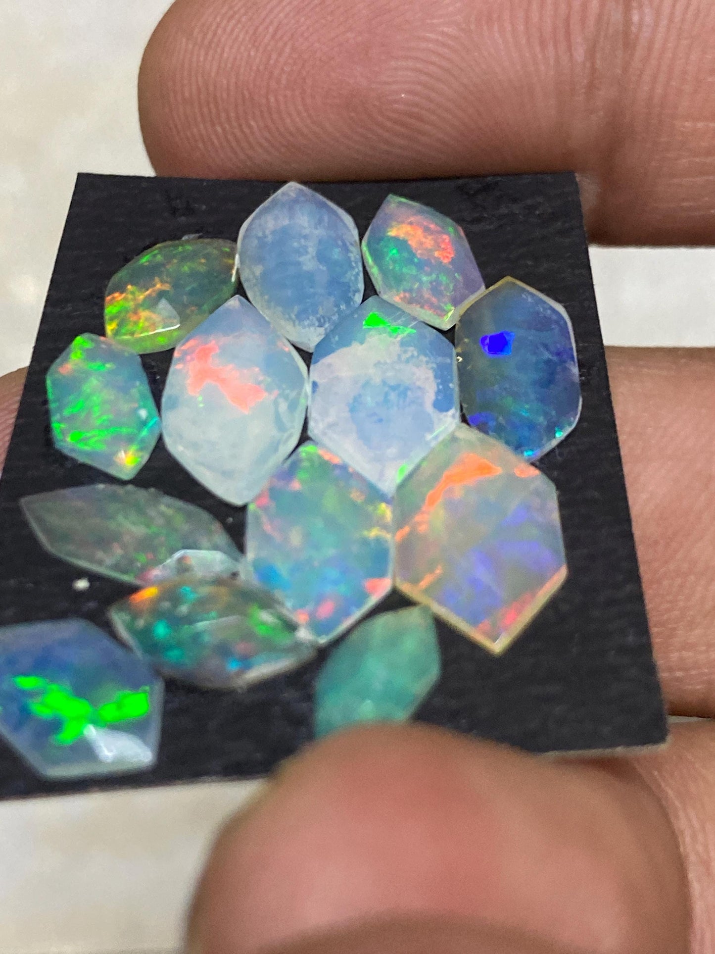 Dazzling Ethiopian mines opal rosecut hexagon Welo opal rosecut wt 7.40 cts pcs 12 size  rosecut opal beautiful fire natural opal rosecut