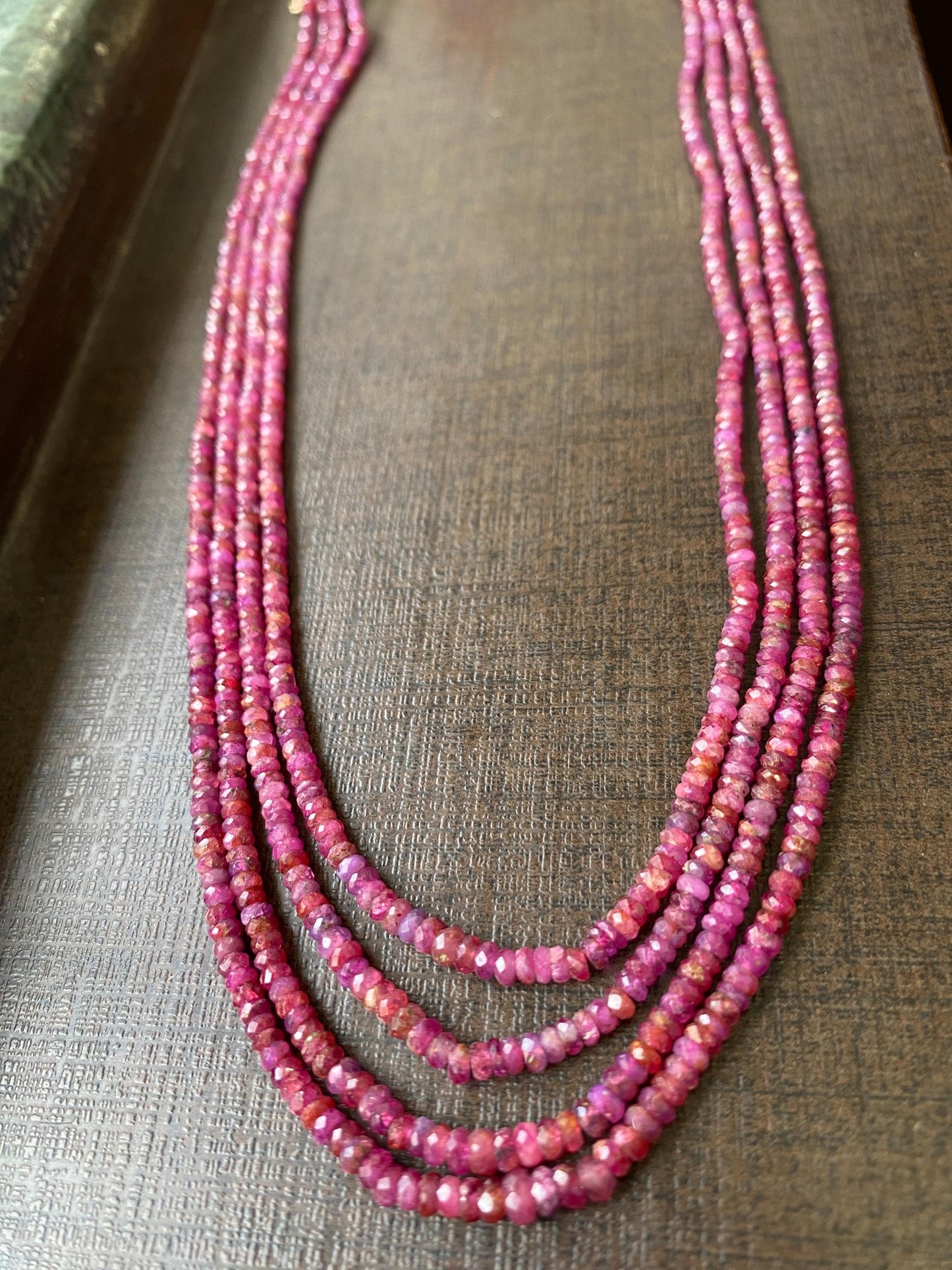 Ruby longido beads faceted size 3-4mm 120 carats 14 inches to 16 inches  unheated ruby beads necklace ruby faceted beads longido mines