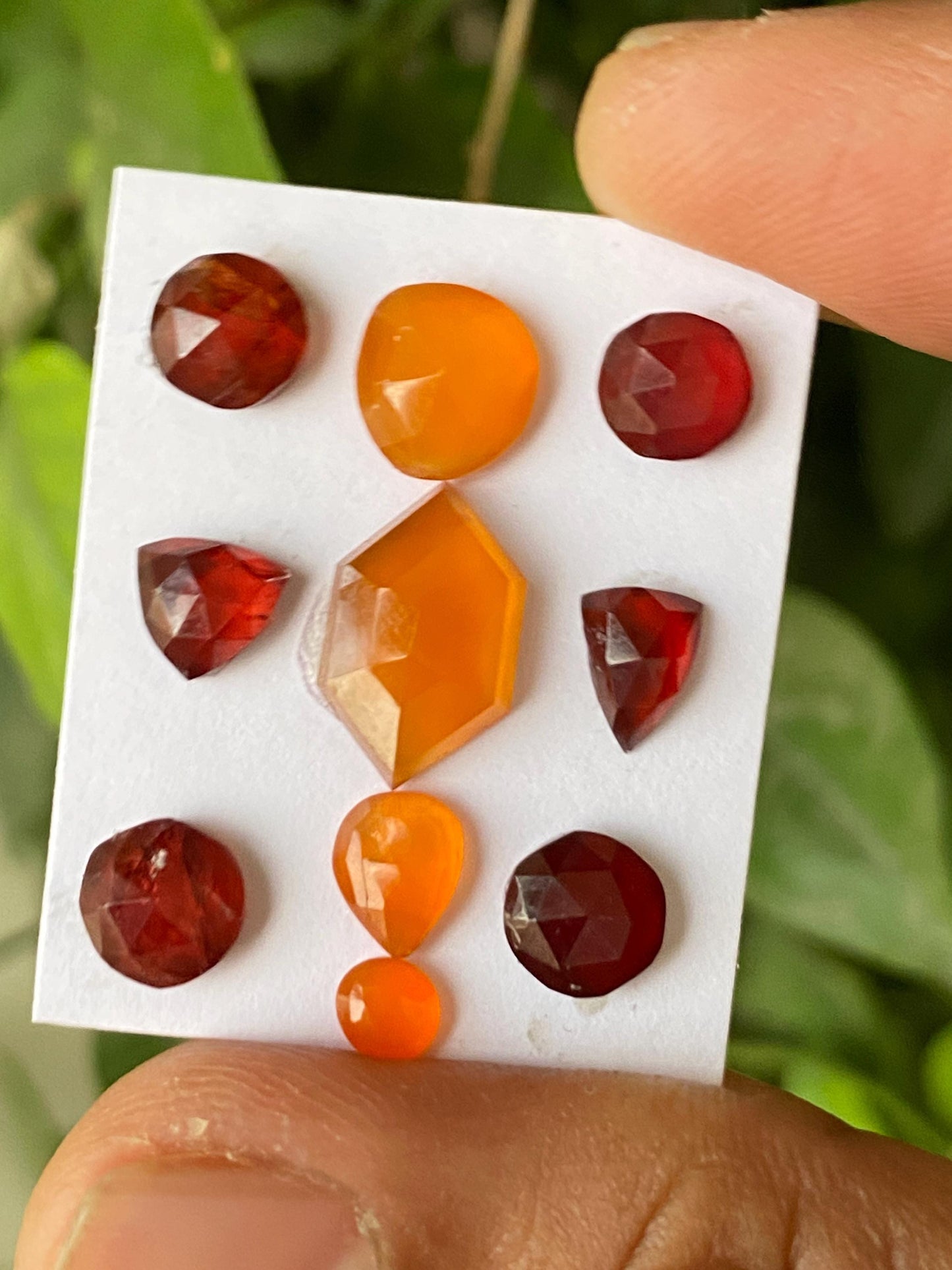 Stunning rare rosecut red garnet carnelian  rosecut pcs 10 wt 14.15 cts mix sizes 4.8mm-13.8x8.5mm mix gemstone rosecut