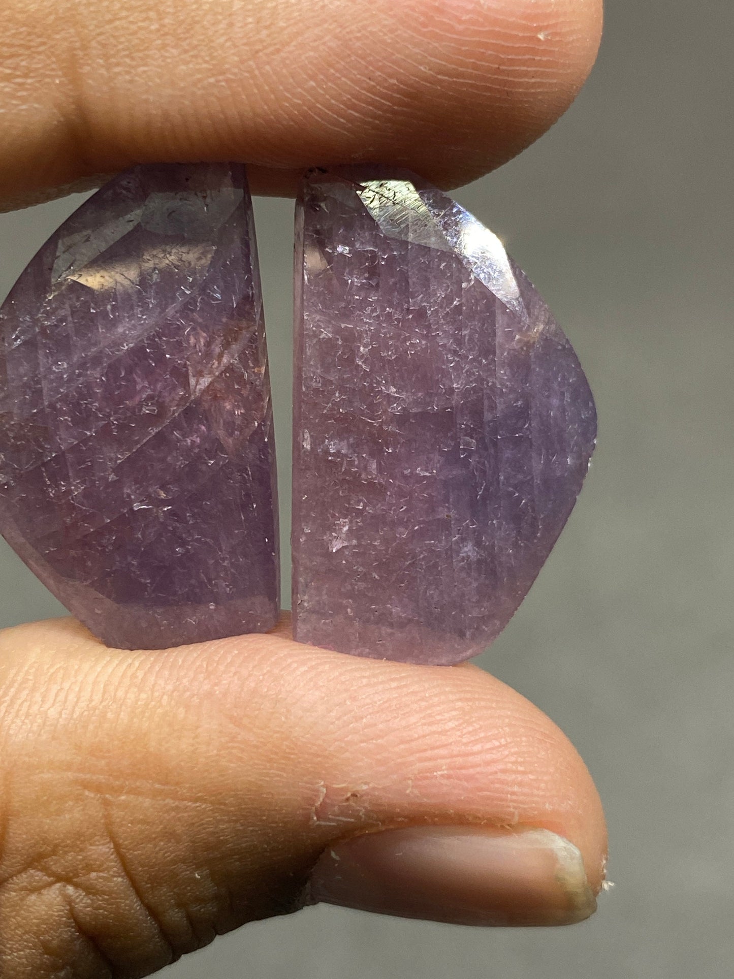 Rare Natural fancy huge Umba sapphire pair unheated rosecut  wt 36 carats pcs 2 size 28x17mm purple sapphire rosecut