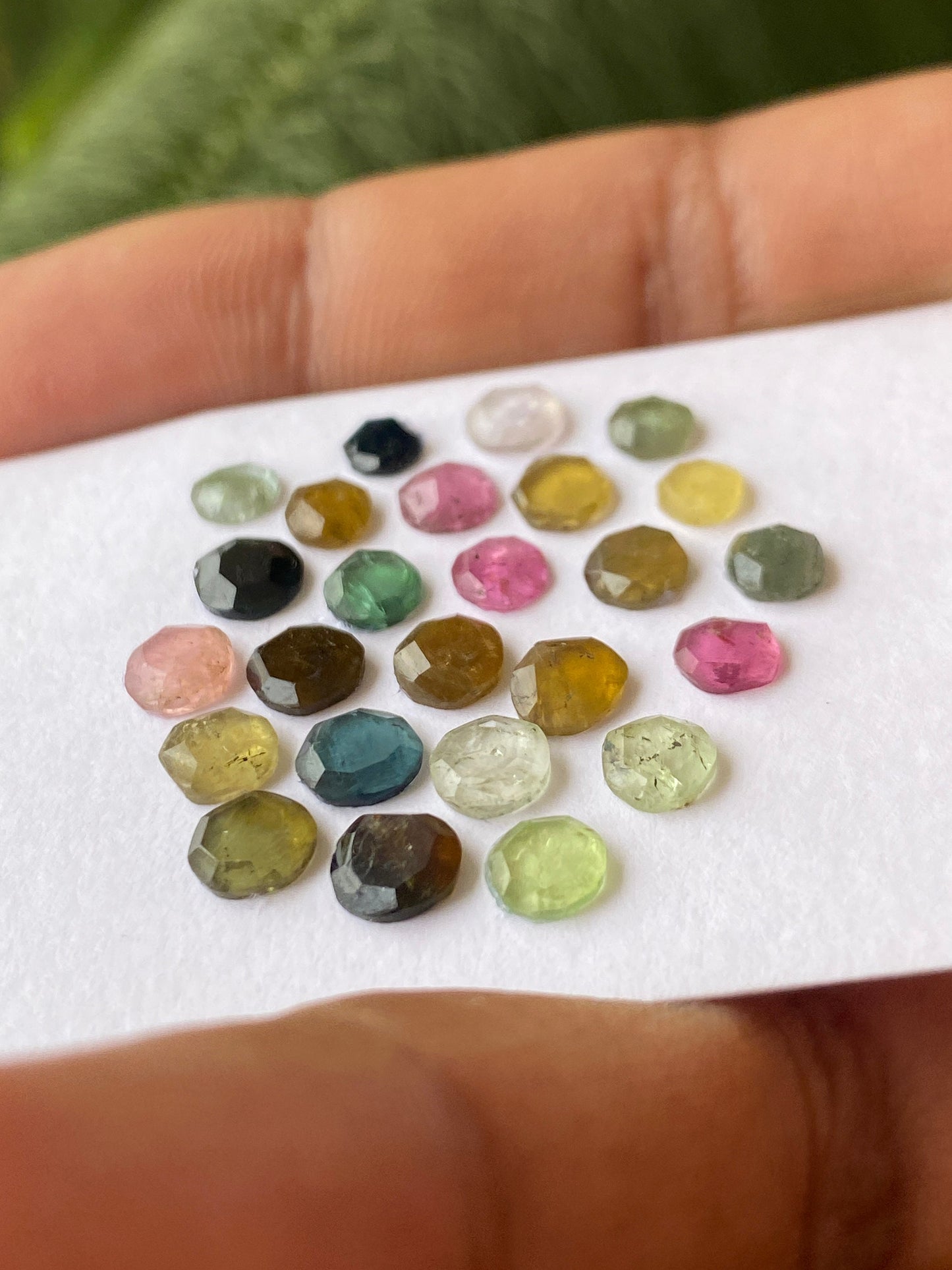 Beautiful   multi tourmaline Rosecuts round wt 8 carats size 3.7mm-5mm Pcs 25 rosecut multi  tourmaline lot