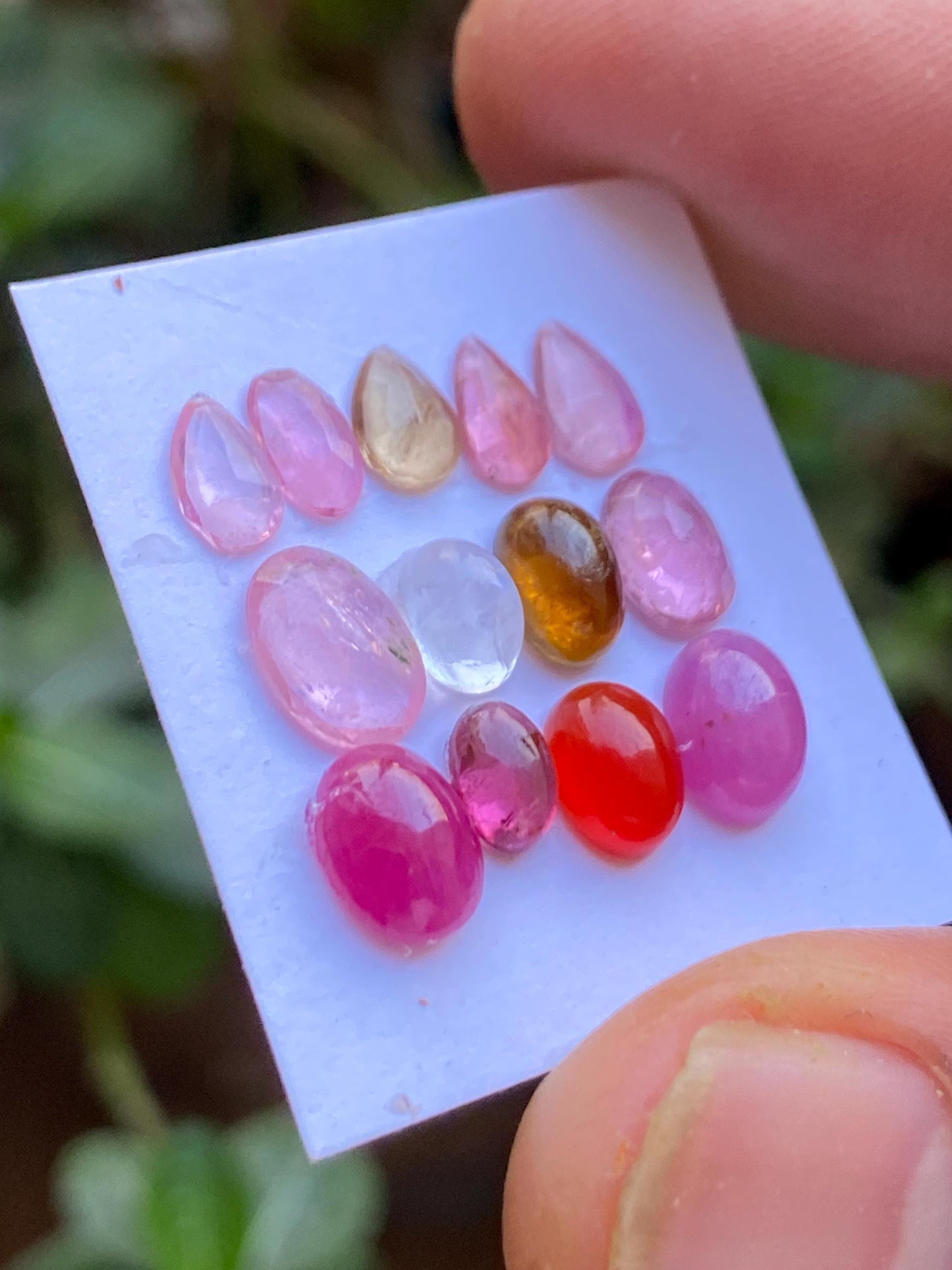 Lovely ruby cabochon & pink tourmaline Rosecuts  wt 9.80 carats size 6x4mm-7.8x6mm Pcs 12 rosecut pink tourmaline lot