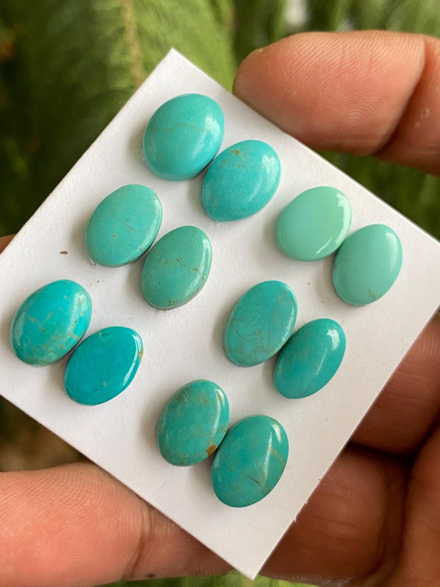 Fabulous rare Arizona mines Turquoise cabochons pair natural smooth polished ovals pcs 12 wt 46 carats 12x9mm turquoise cabochons oval