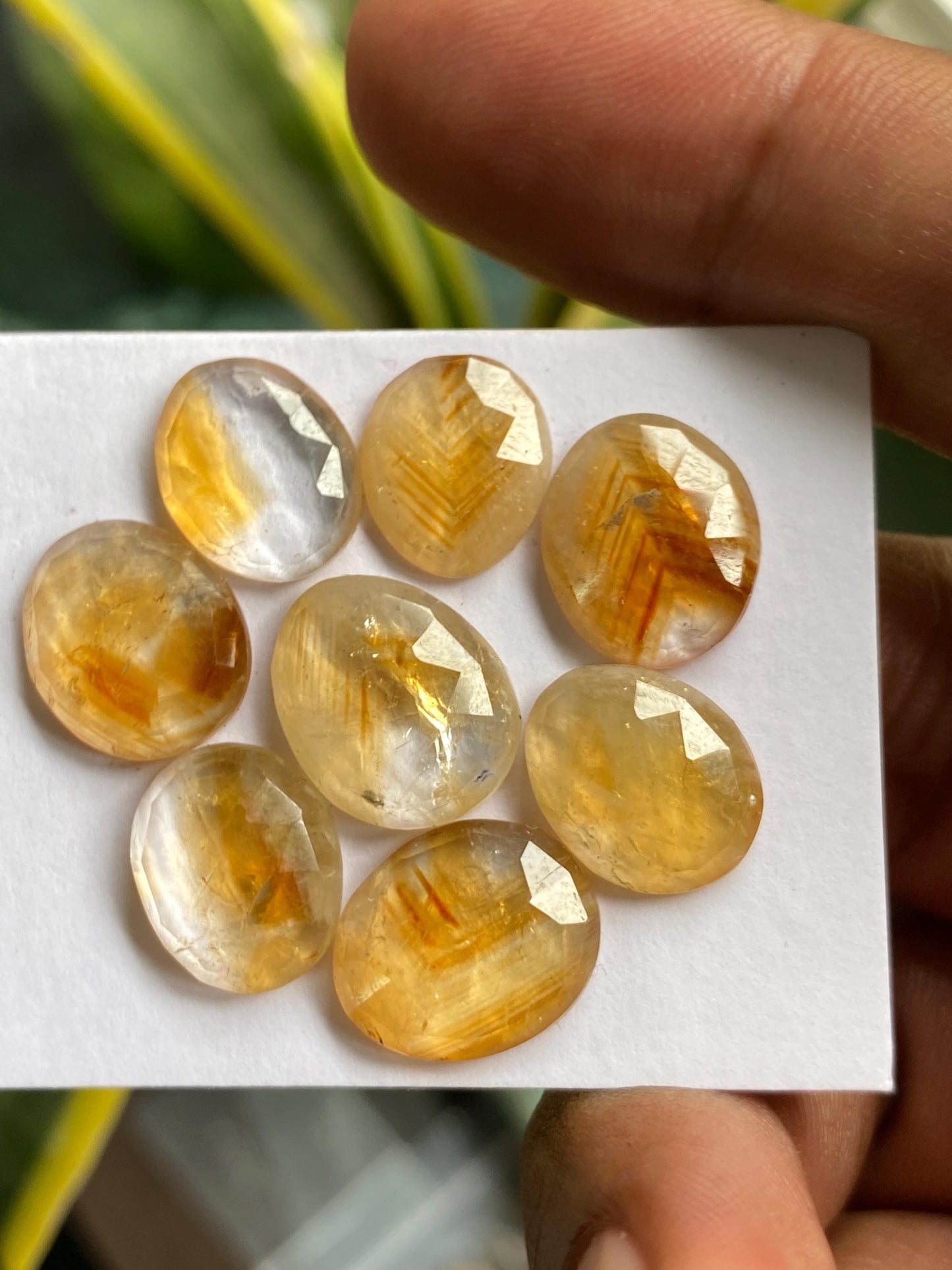 Dazzling Bicolor Citrine rosecut bi color wholesale lot pcs 8 wt 36 carats good size 12x10mm-14x11mm natural citrine rosecut flatback