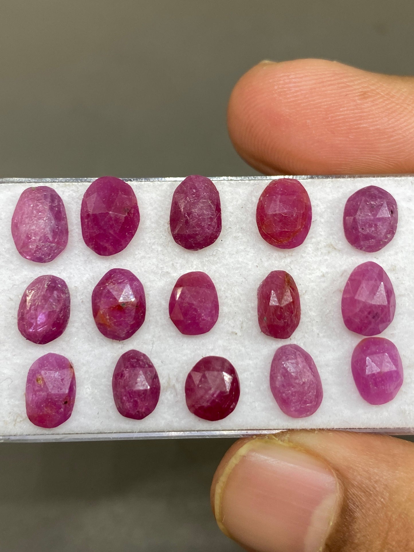 Very Cute Rare natural ruby rosecut lot mix shapes  pcs 15 weight 21 cts  size 7.2x6.2mm-9x6.7mm unheated untreated natural ruby rosecut