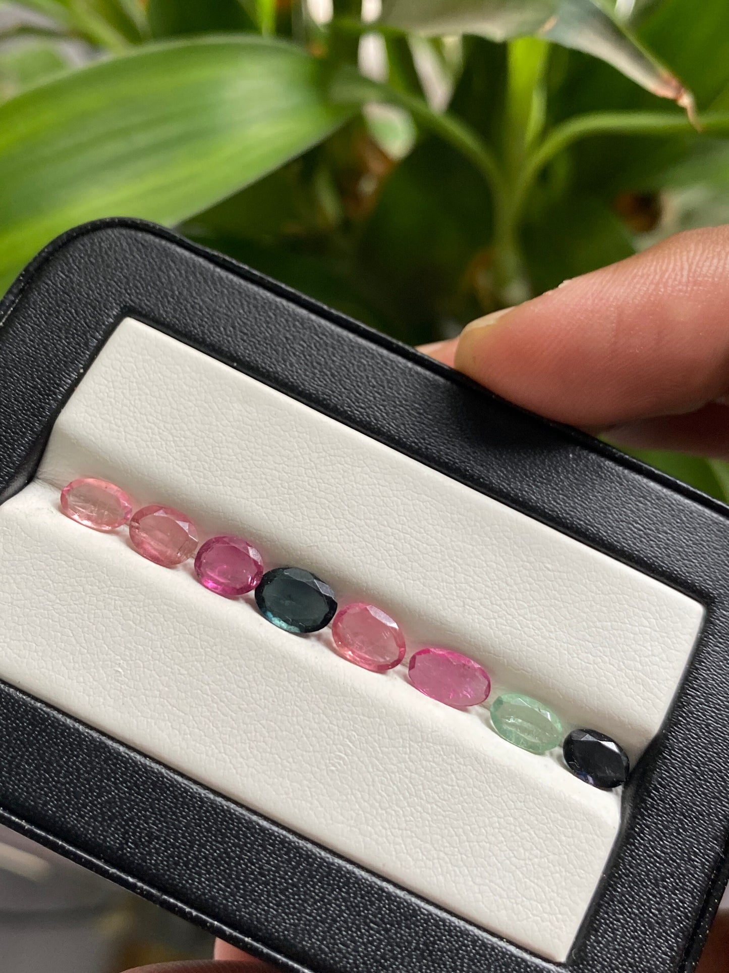 Stunning Rare Multi Tourmaline oval cutstones pcs 8 wt 3.65 cts 6.4x4.5mm-7.5x4.4mm tourmaline cuts ovals cutstones pink  tourmaline