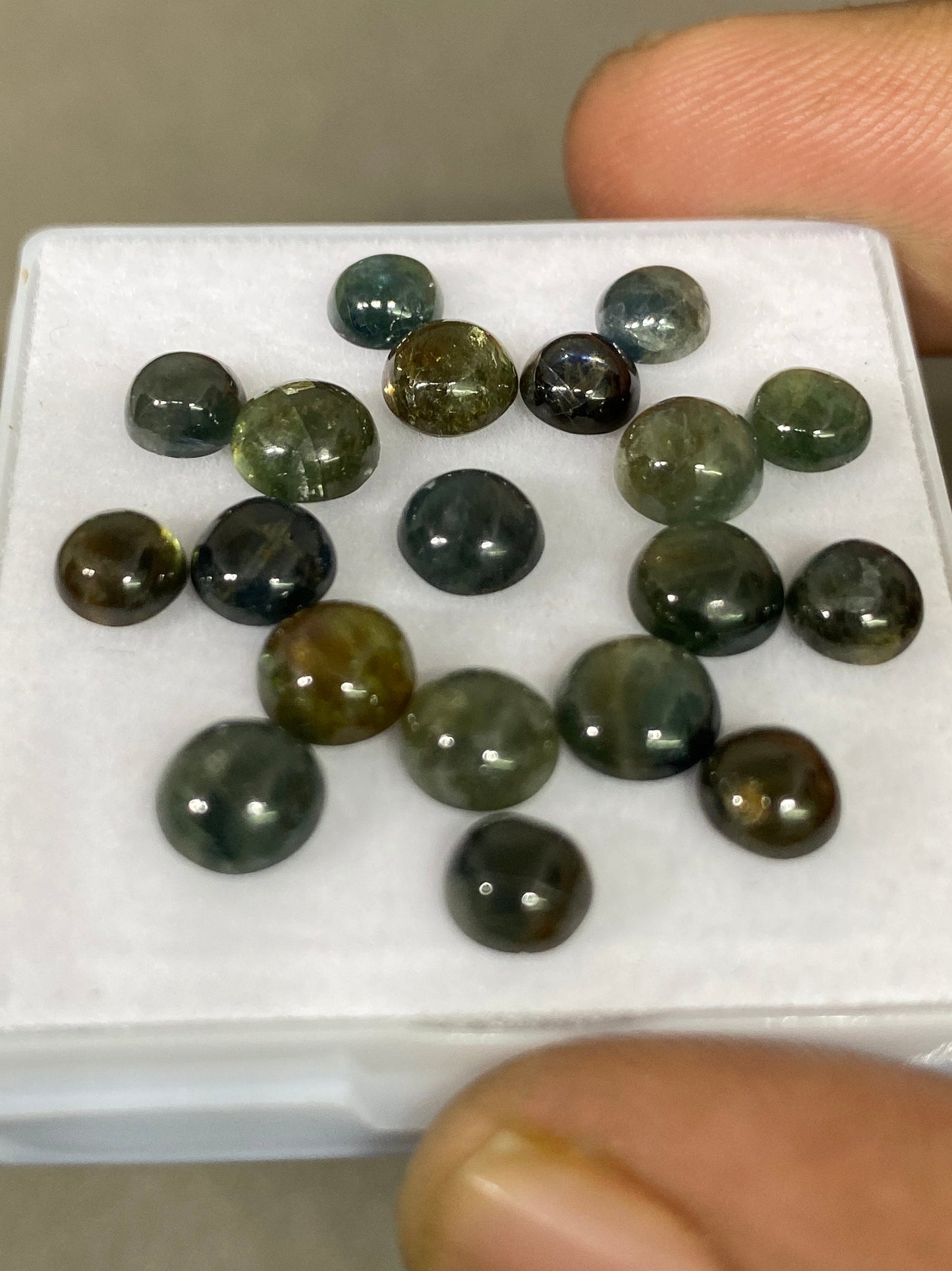 Rare blue green sapphire round cabochon size 5.3mm-6.3mm pcs 19 weight 20 carats size unheated untreated natural sapphire  round cabochon