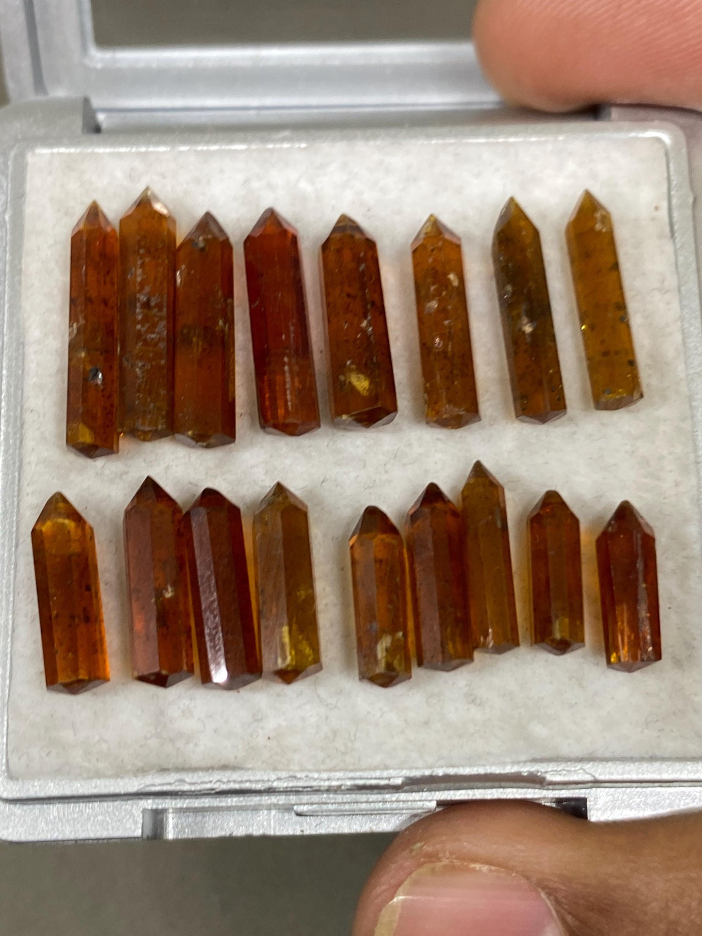 Fascinating Rare orange kyanite rosecut pencil flats fine quality weight 42.60 carats pcs 17 size 11x3.8-19x4mm good quality rosecut kyanite