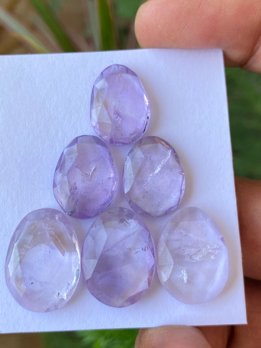 Gorgeous rare Brazilian mines Amethyst big size rosecut wt 58 carats pcs 6 size 17.9x13mm-21x15.5mm Ametrine rosecut lot large size