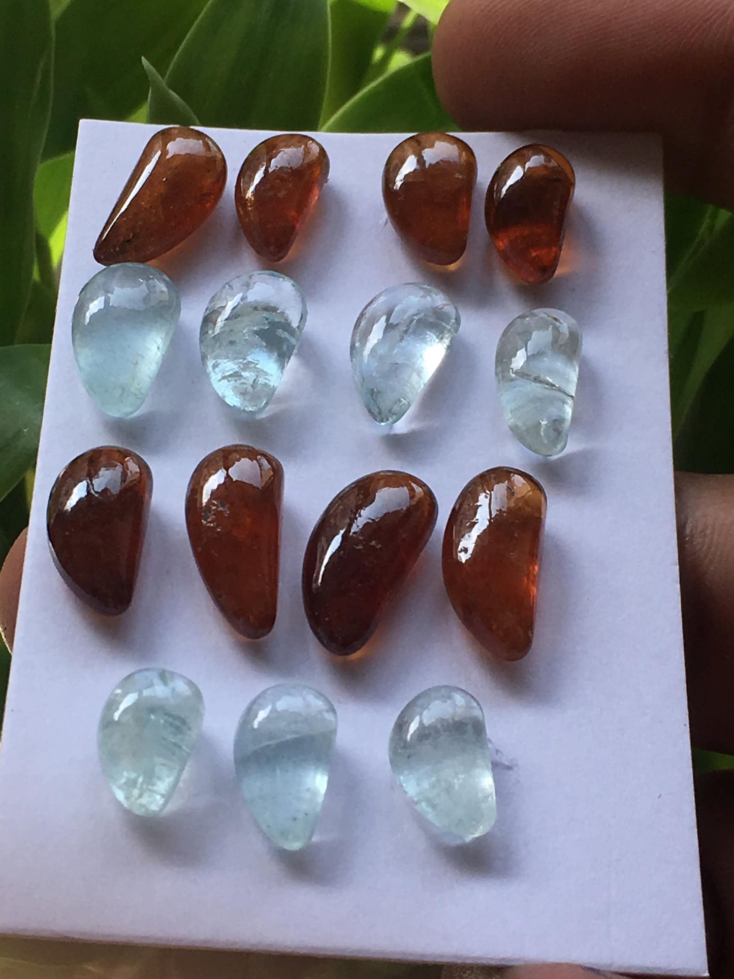 Amazing aquamarine Hessonite tusks fine quality pcs 15 wt 77.77 carats size 10.6x7mm to 17x8mm tusks fine quality