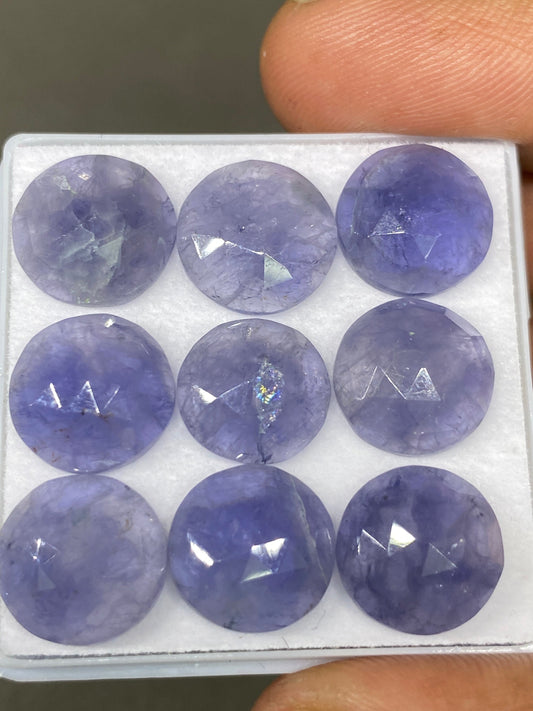 Wonderful Rare iolite rosecut round wholesale lot weight 37 carats size 12mm pcs 9 iolite rosecut