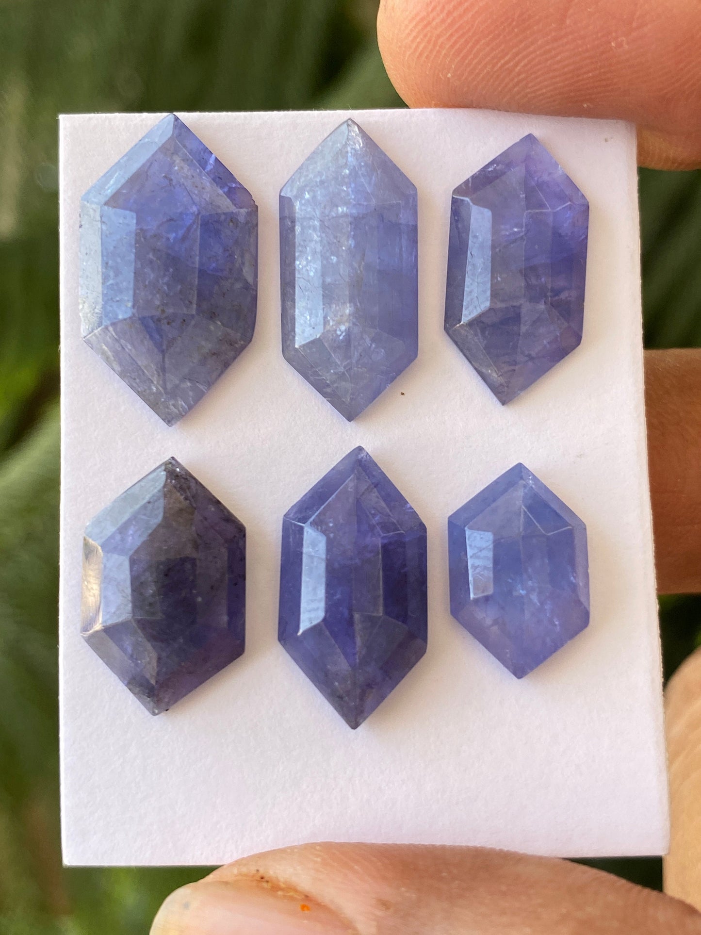 Stunning Rare Tanzanite hexagon step cuts weight 38 cts  pcs 6 size 14x9-21x12mm Tanzanite  stepcut hexagon