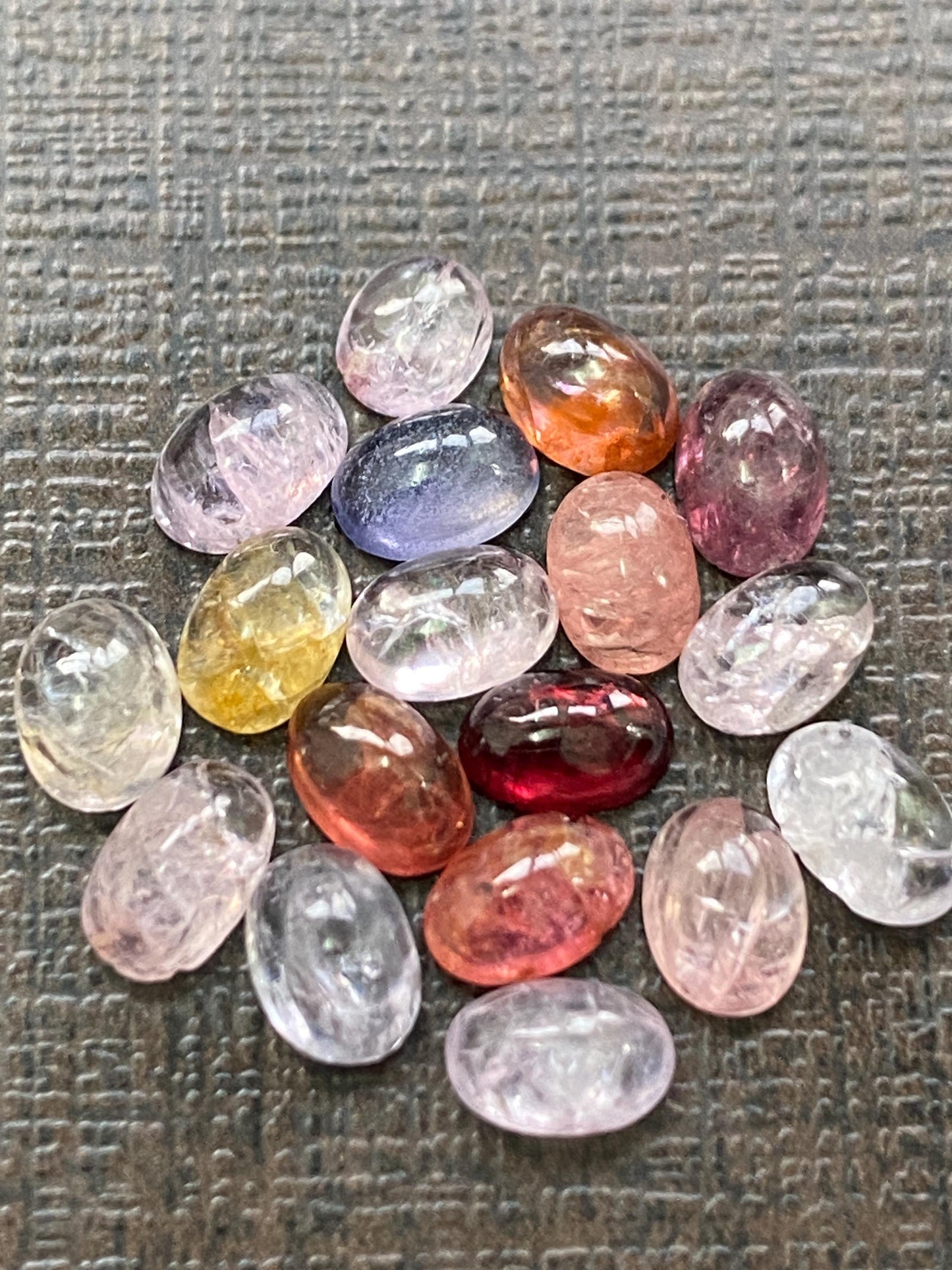 Stunning rare Burma mines spinel oval shape cabochons smooth weight 9.70 carats size 5x4mm-8.5x4mm pcs 17 spinel oval cabochons