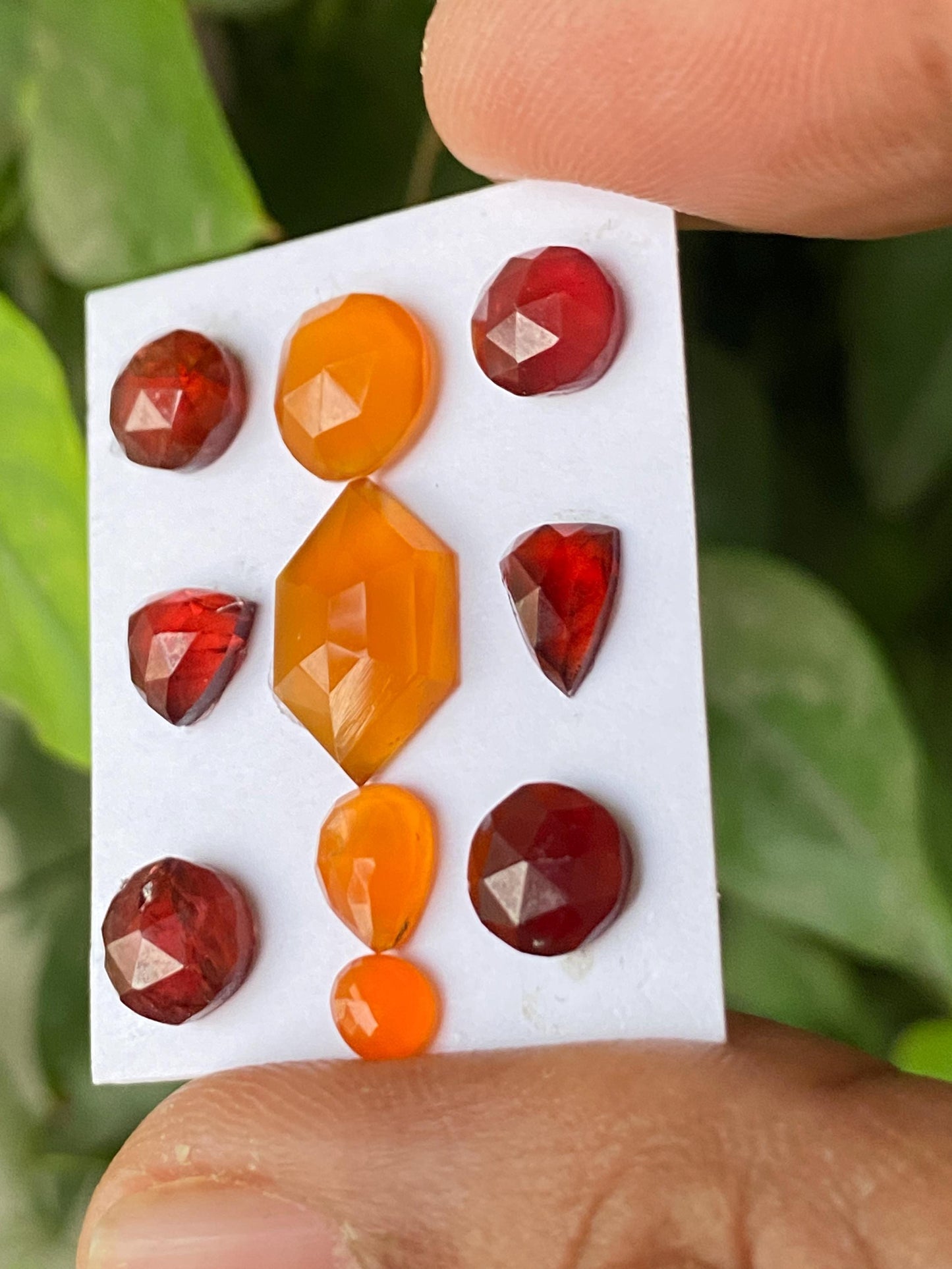 Stunning rare rosecut red garnet carnelian  rosecut pcs 10 wt 14.15 cts mix sizes 4.8mm-13.8x8.5mm mix gemstone rosecut