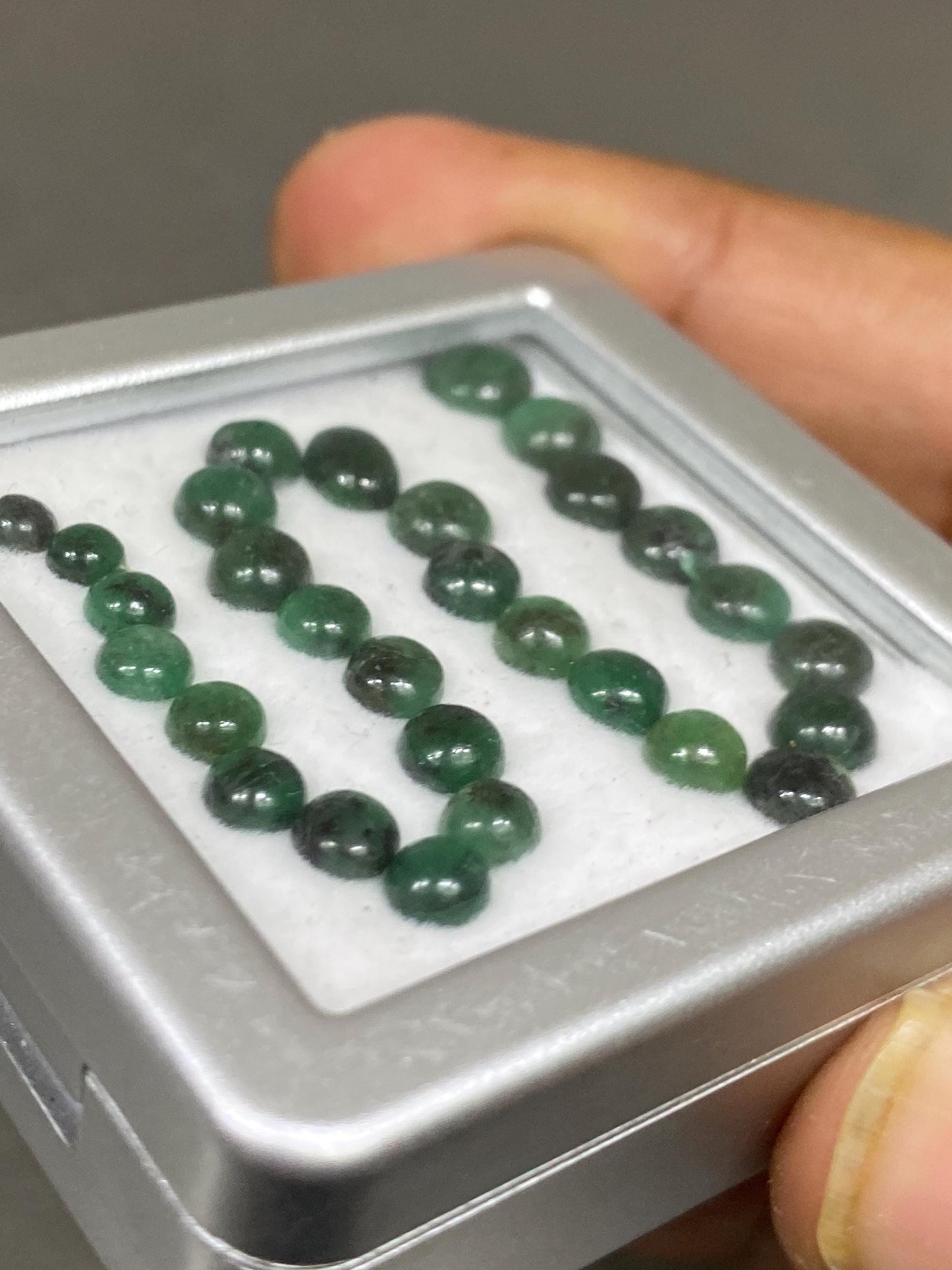 Mesmerising rare Emerald cabochons smooth polished round weight 17.65 cts size 4mm-7mm pcs 29 Emerald cabochon