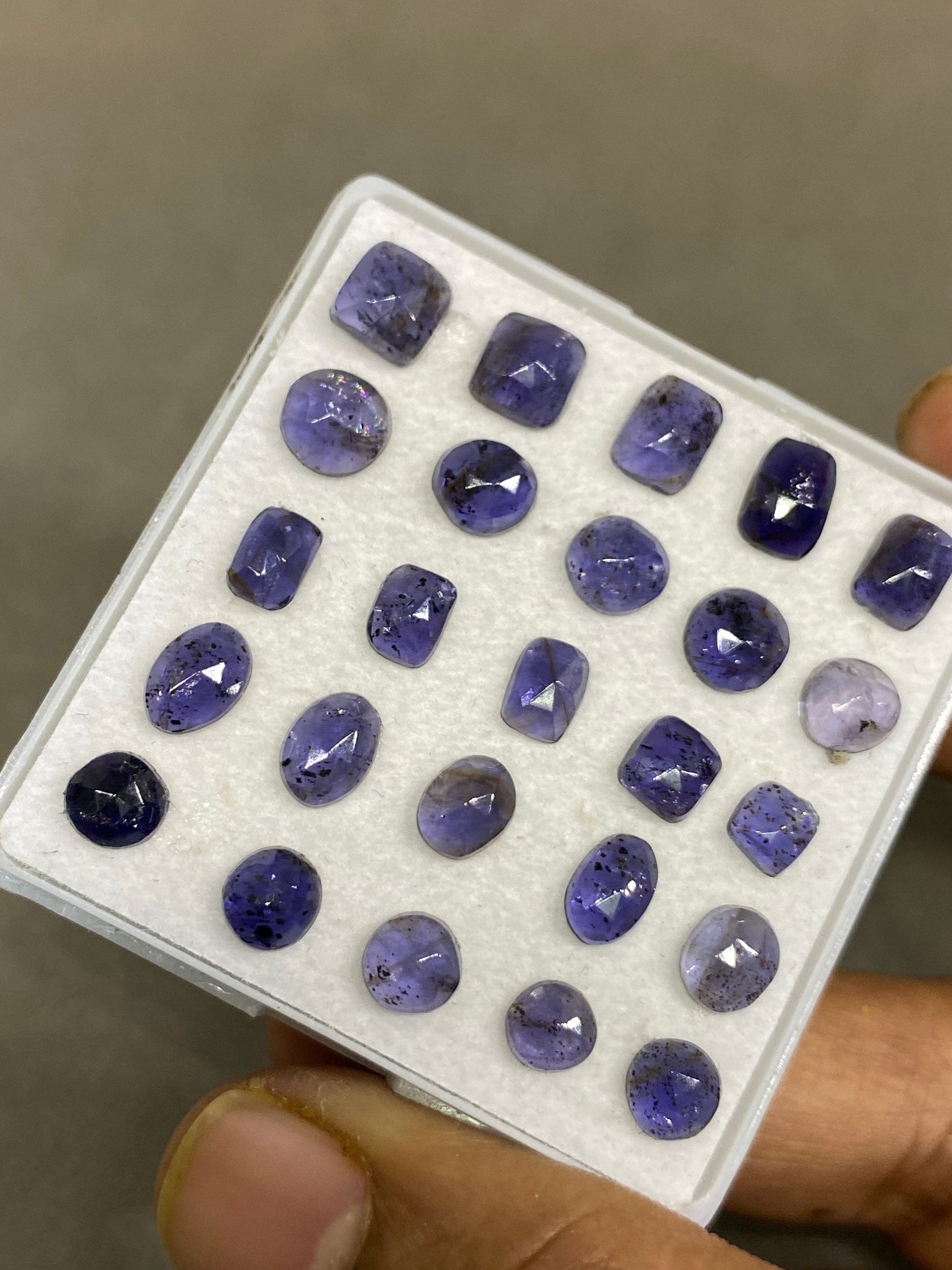 Alluring Rare iolite rosecut freeform wholesale lot weight 18 carats size 5mm-7.4x5.4mm pcs 25 intense deep color iolite rosecut