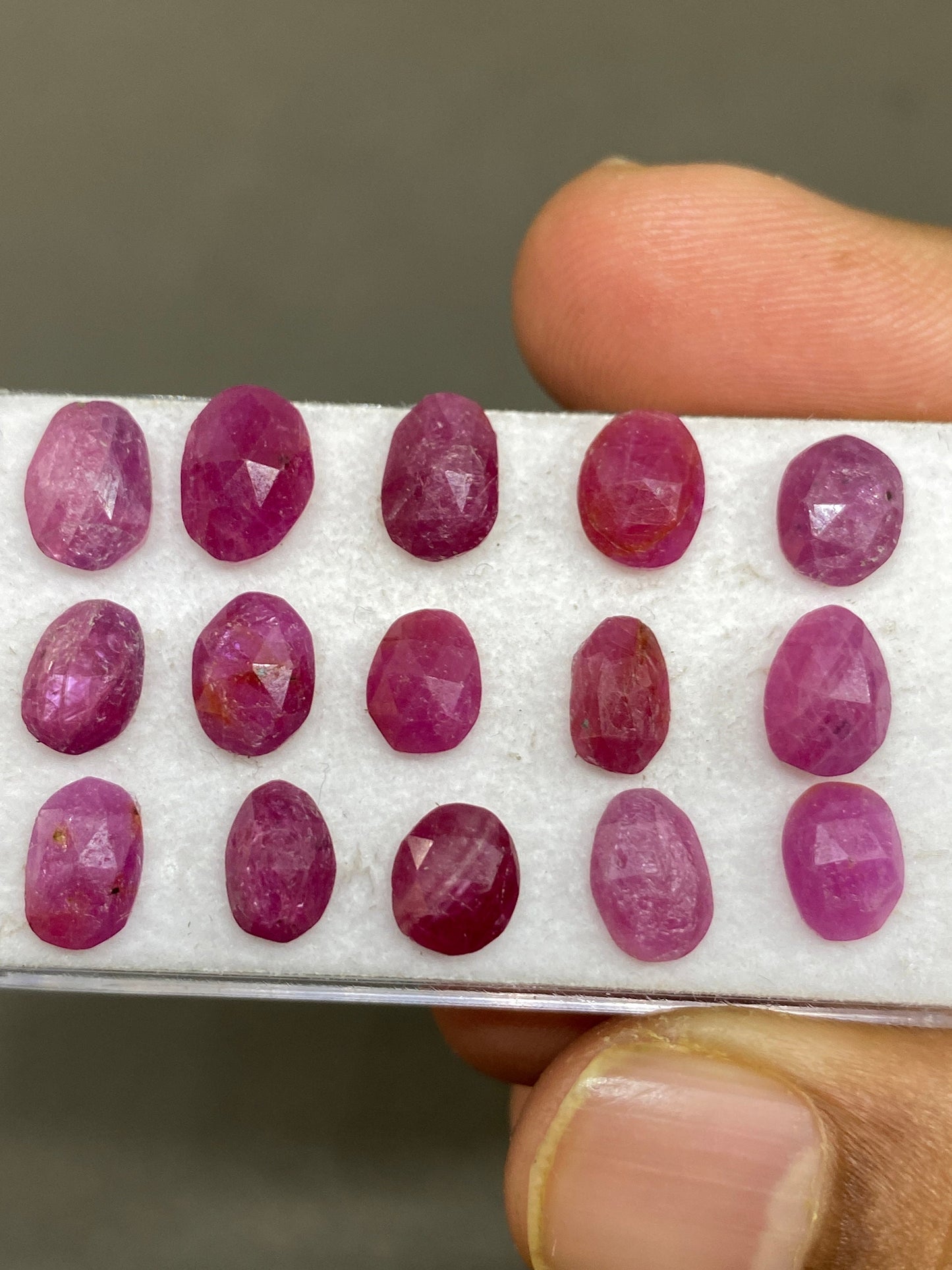 Very Cute Rare natural ruby rosecut lot mix shapes  pcs 15 weight 21 cts  size 7.2x6.2mm-9x6.7mm unheated untreated natural ruby rosecut