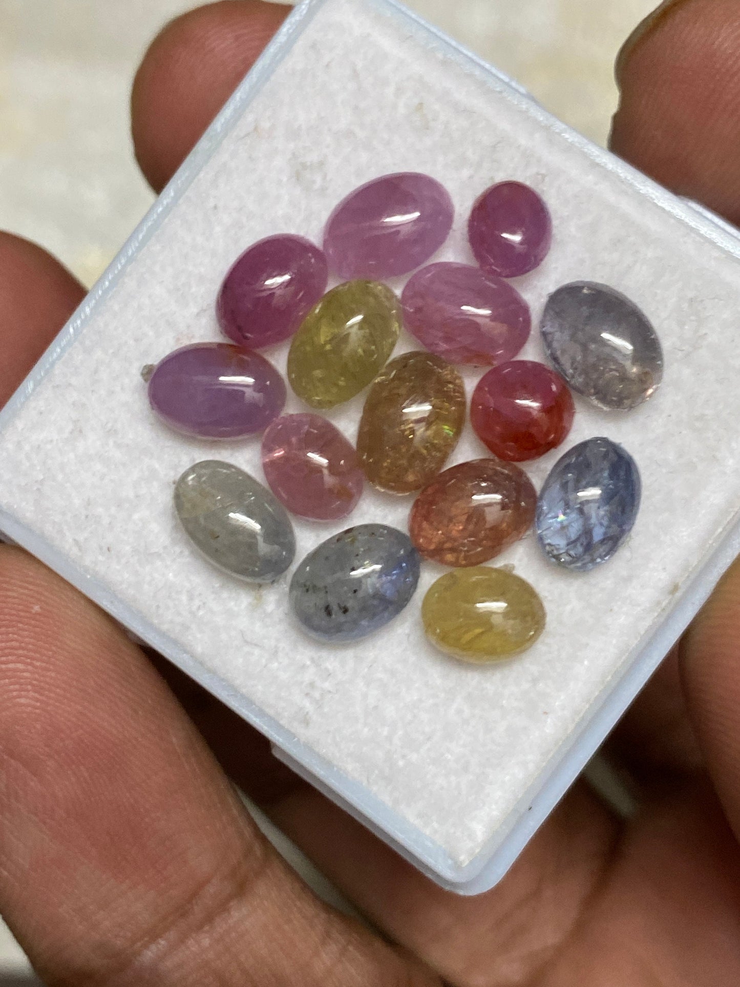 Cute rare fine quality umba sapphire natural unheated untreated sapphire cabochons pcs 15 wt 26.50 carats size 8.5x6-6x5mm natural sapphire