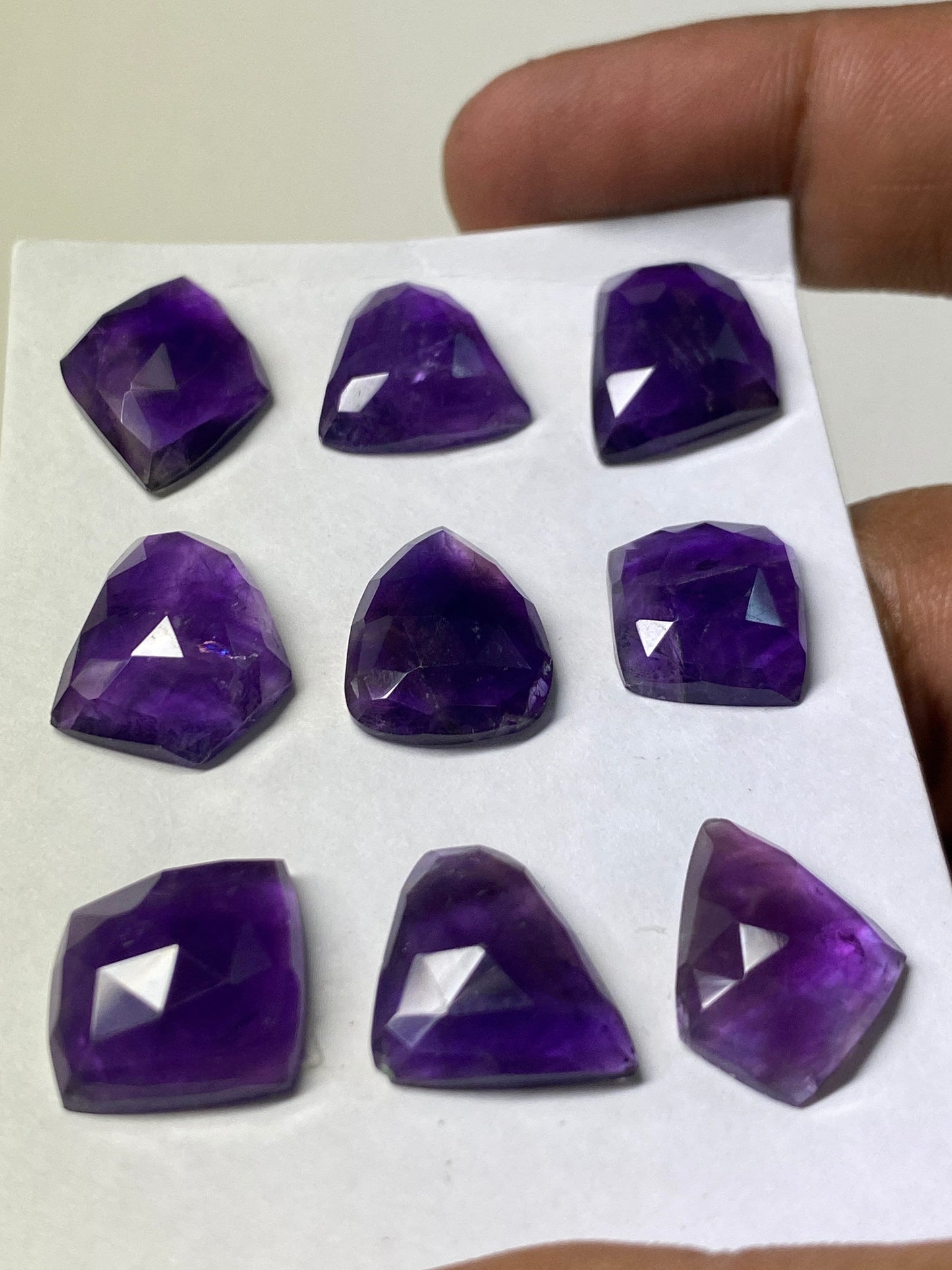 Alluring rare amethyst rosecut fancy shapes weight 60 carats pcs 9 size 13.7x12.4mm-16.1x13.3mm rosecut amethyst