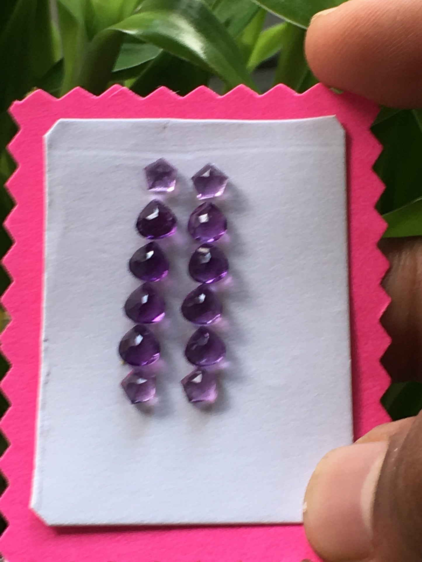 Very cute amethyst earrings heart shape designers jewrlry supply  pcs 12   wt 3.60 carats size 3.8mm-4.9mm amethyst earrings supply