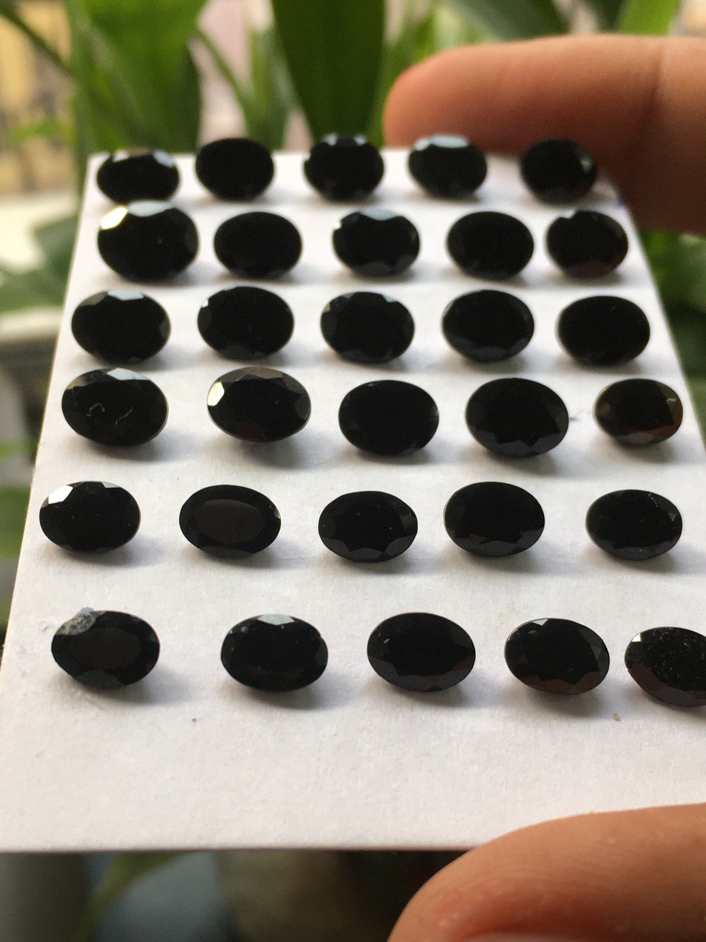 Stunning black spinel oval cuts amazing quality pcs 30 weight 31.20 carats size 7x5mm to 9x7mm black spinel cutstones