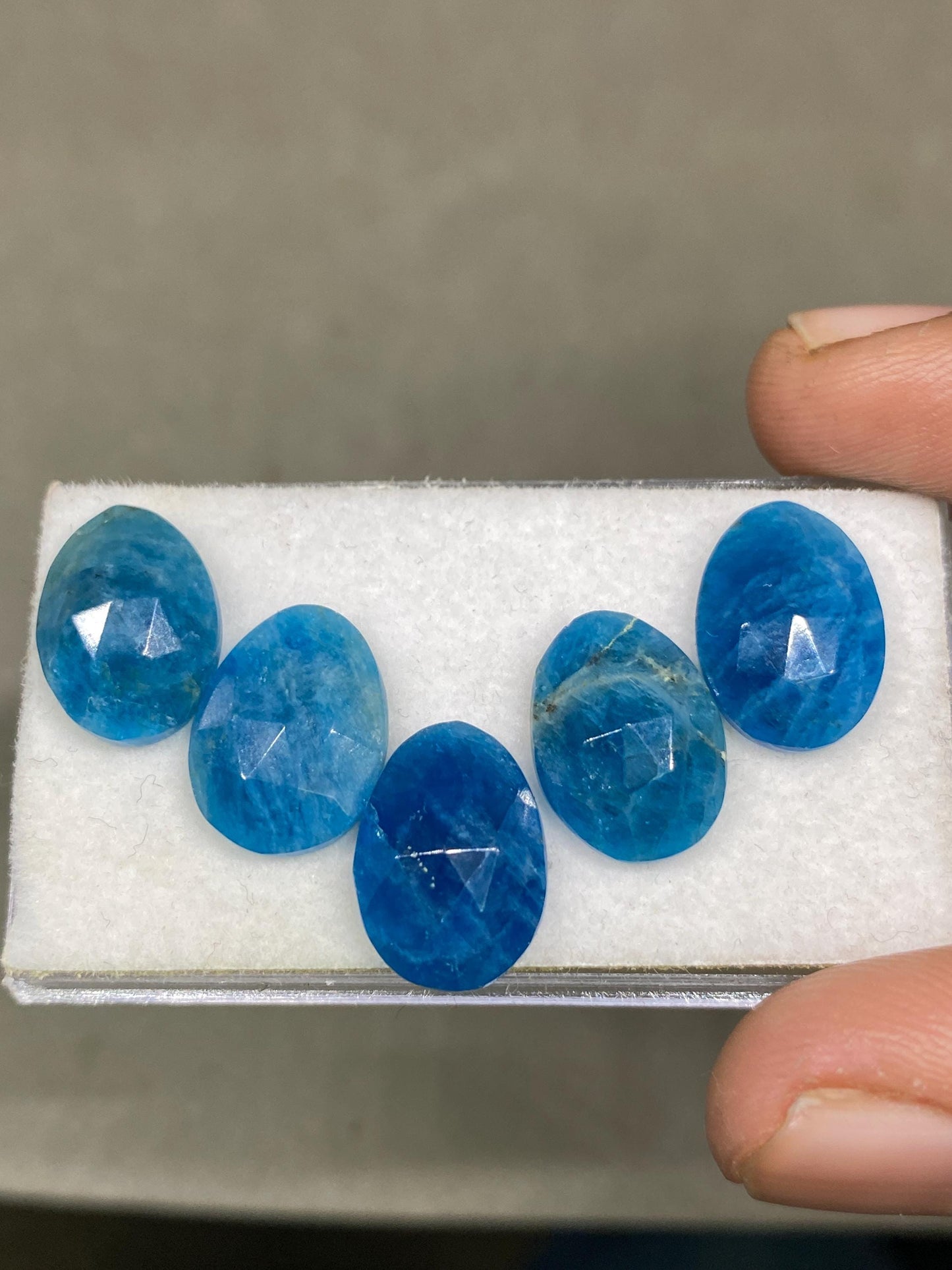 Wow blue apatite Oval rosecut fancy beautiful color size 14x10mm  wt 25.50  carats pcs 5 apatite rosecut