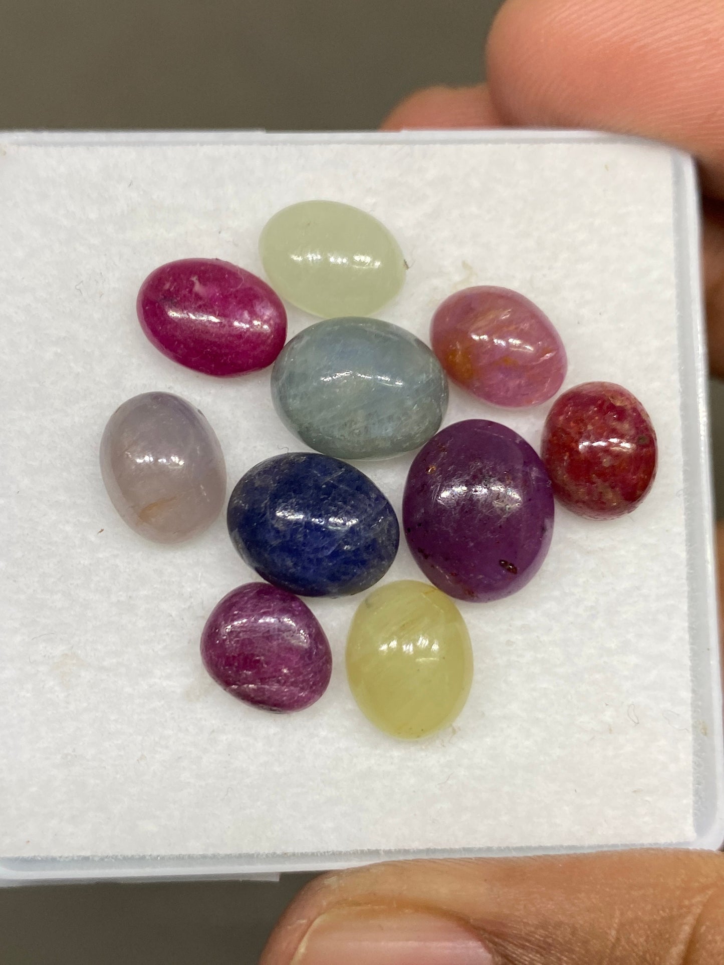 Nice beautiful rare multi sapphire ovalish cabochons weight 50 carats size 9x7mm-11.9x9.9mm pcs 6 natural sapphire unheated untreated