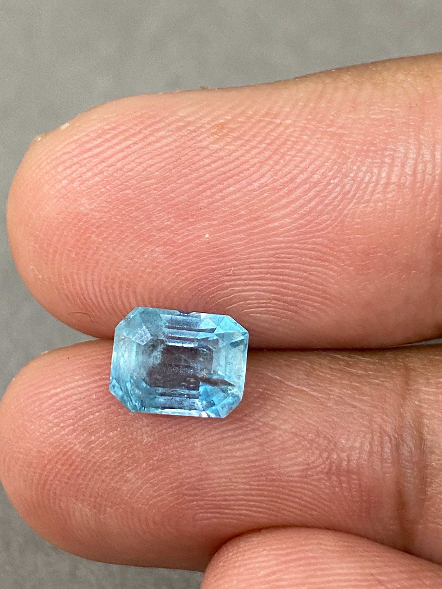 Rare Aquamarine octagon faceted  cutstones carats size aquamarine cut