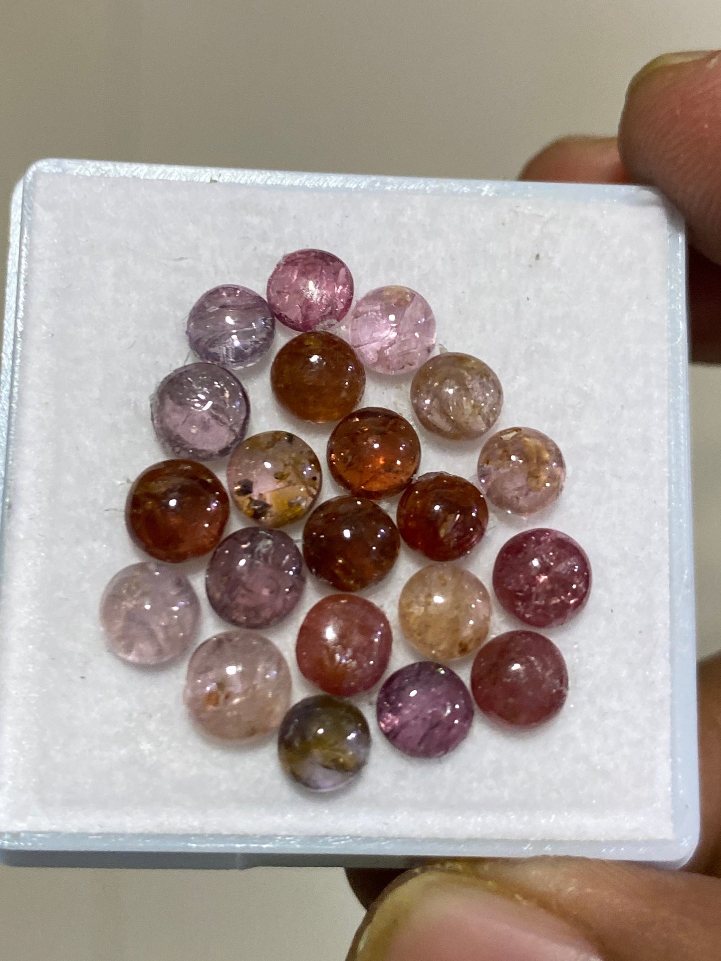 Cute rare Burma mines spinel round shape cabochons smooth weight 17.5 carats size 5mm-6mm pcs 21 spinel round cabochons