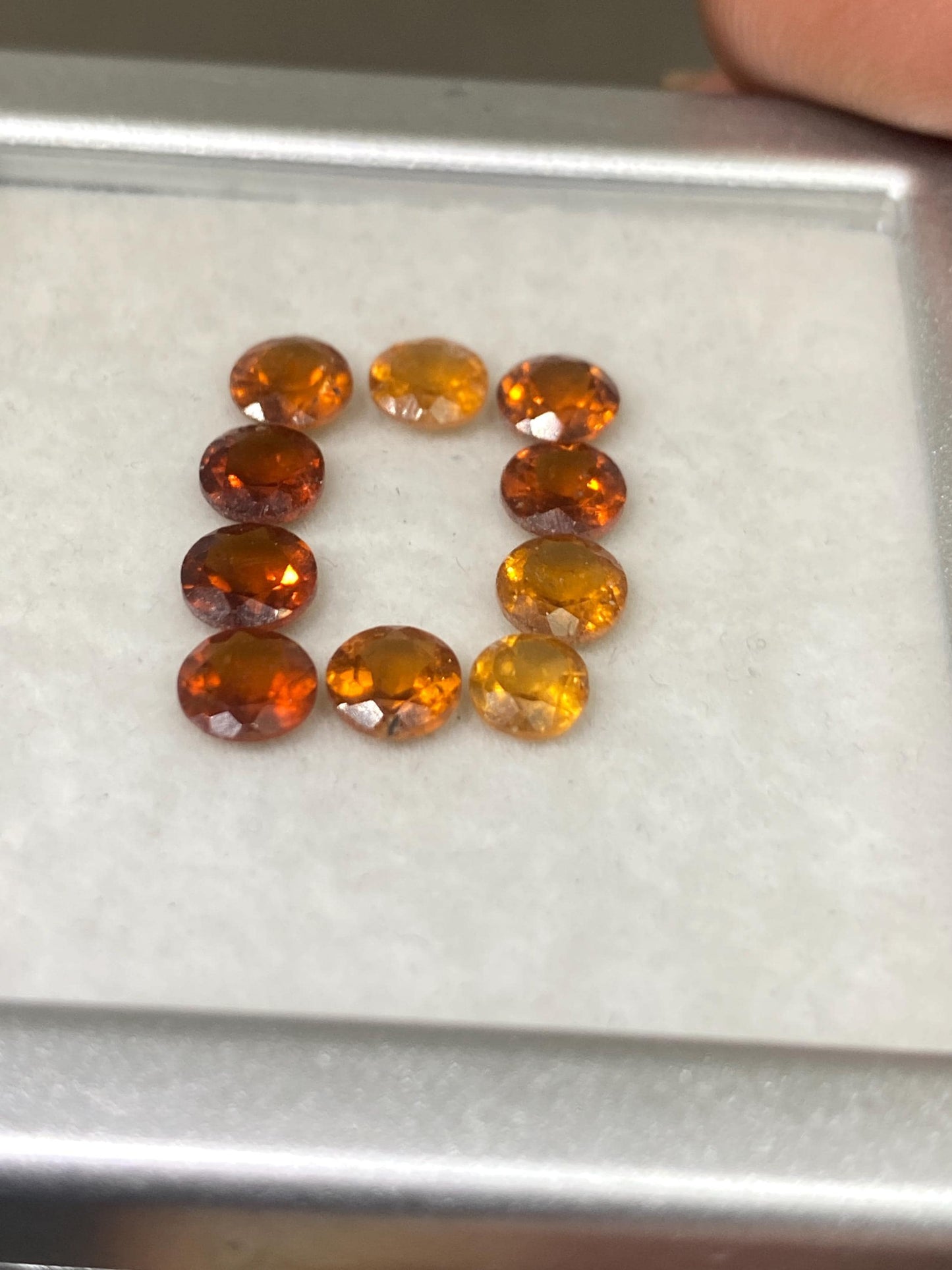 Stunning orange Fanta garnet round  cut weight  carats pcs 10 size  Spessartite faceted round