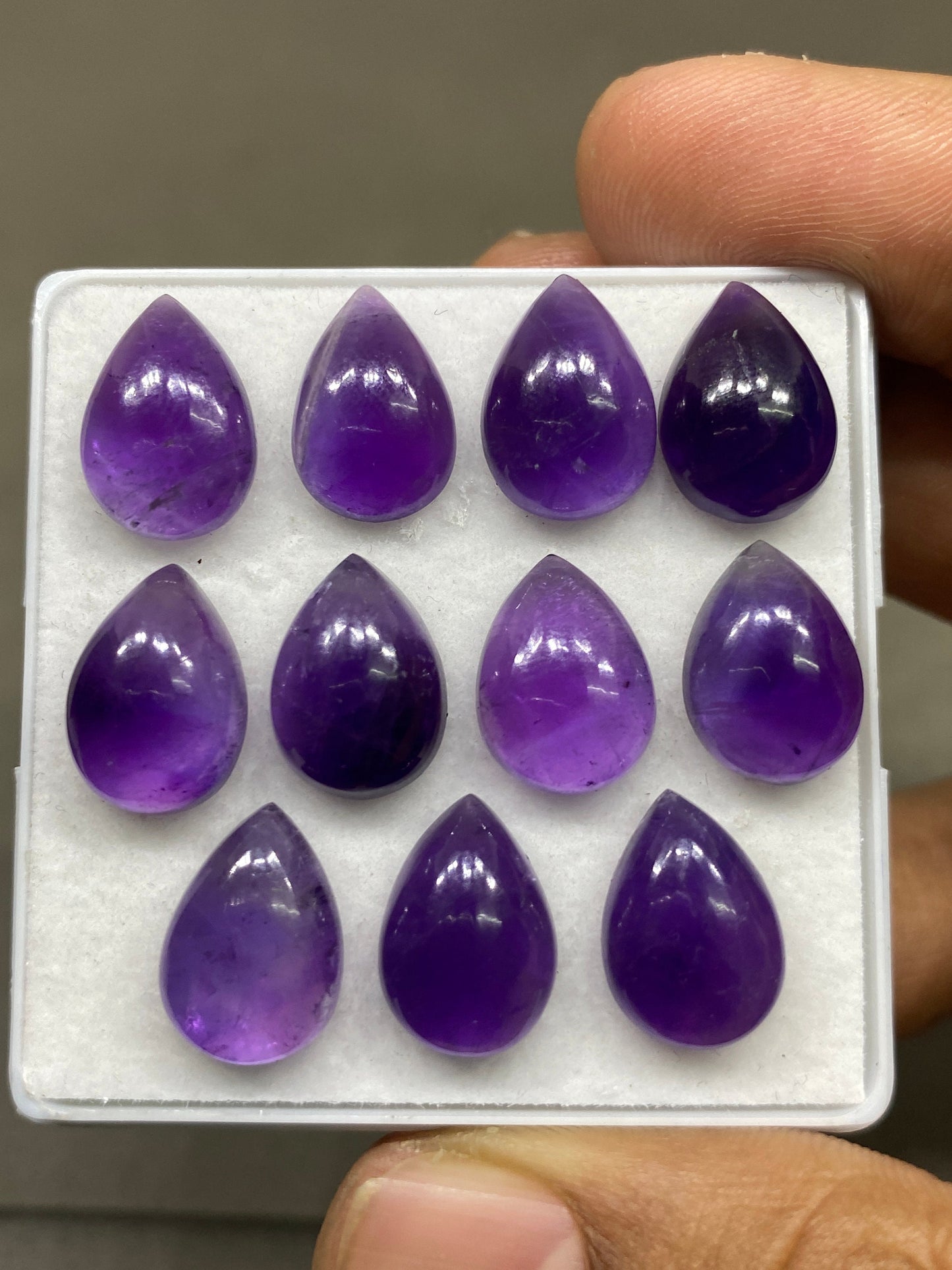 Amethyst pear cabochon natural amethyst pcs 11 wt 53 carats size 14x10mm designer amethyst cabochon pear