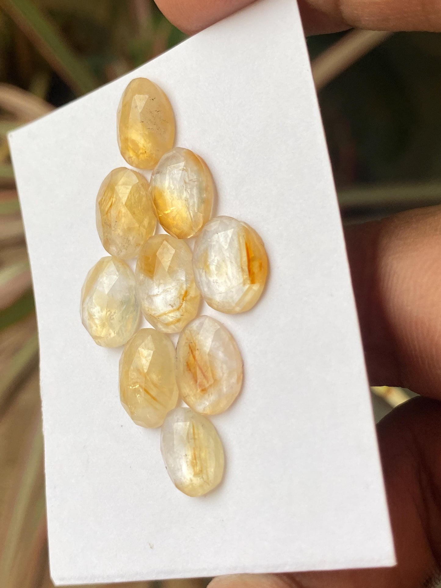 Lovely Bicolor Citrine rosecut bi color wholesale lot pcs 9 wt 29 carats good size 13x10-11x8mm natural citrine rosecut flatback