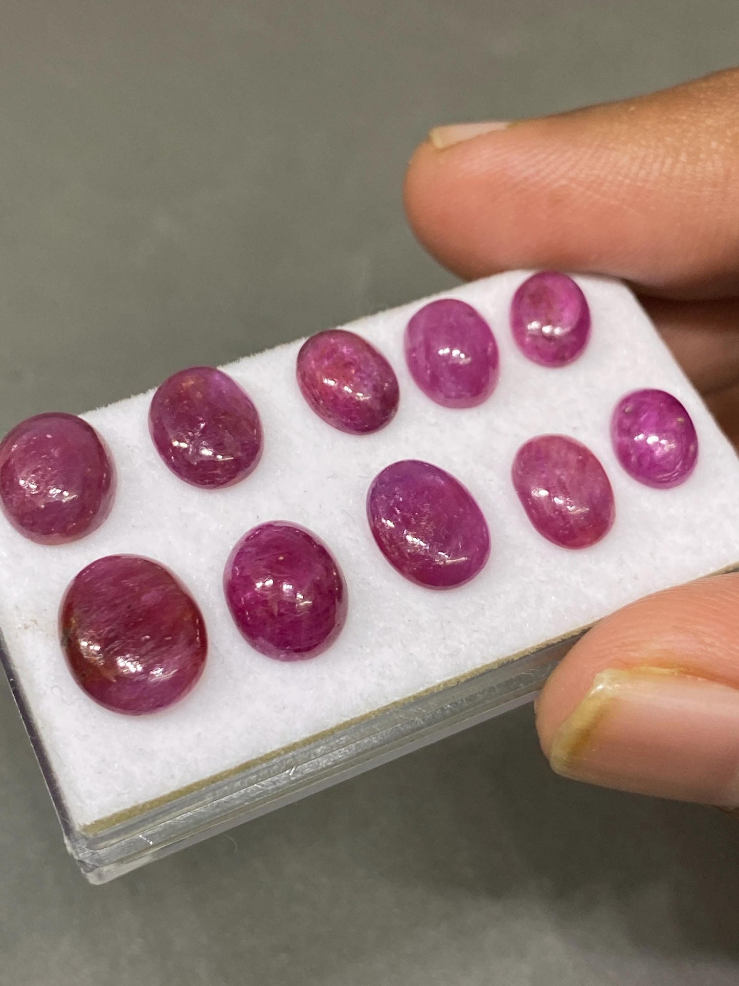 Very rare Mozambique Natural Ruby Cabochons oval 27 carats  pcs 10 size 8x6mm-11x9mm rare ruby cabochons wholesale lot