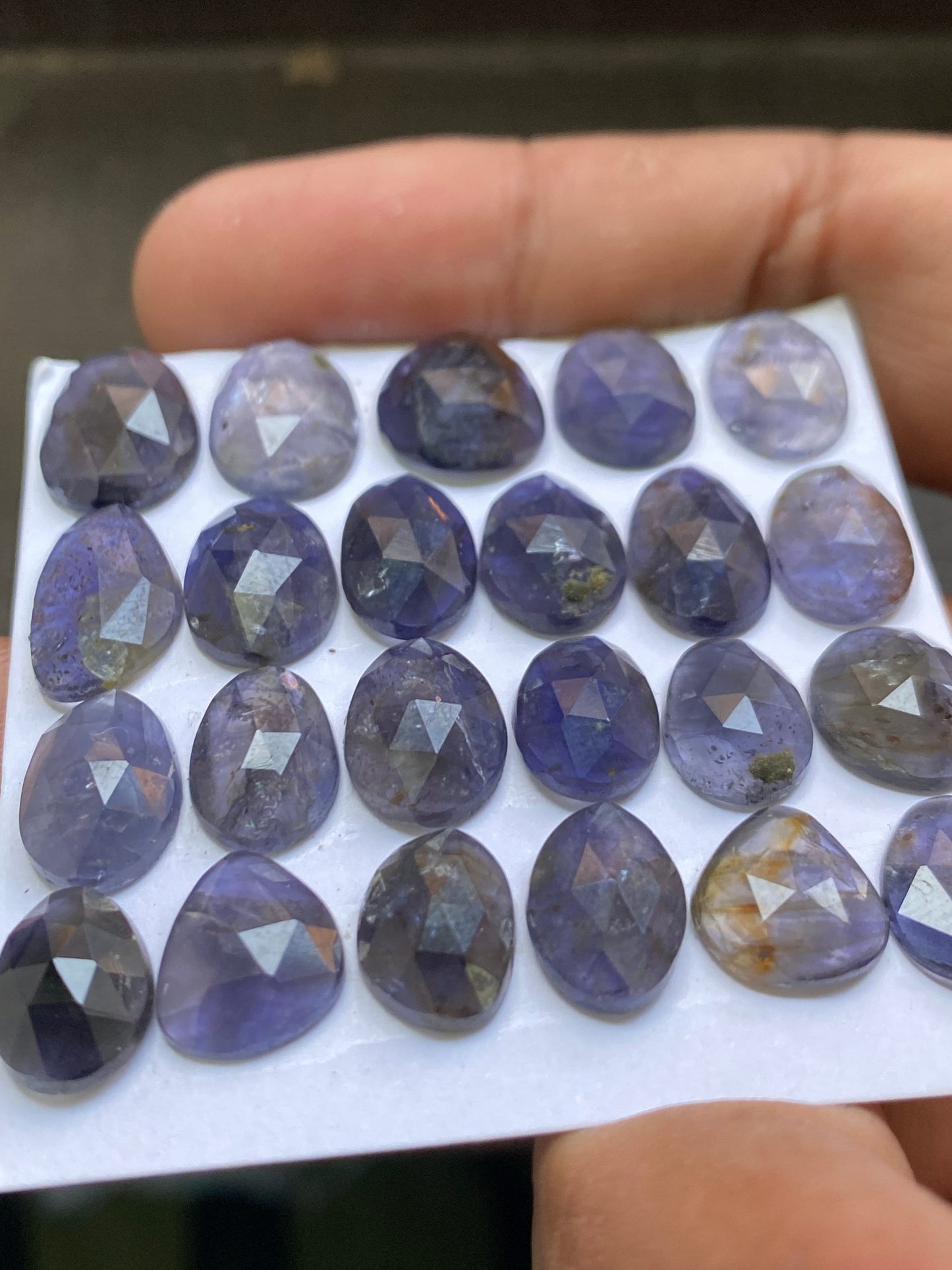 Stunning  Rare iolite rosecut fancy wholesale lot weight 63.50 carats size 14x10-11x7.9mm pcs 23 iolite rosecut