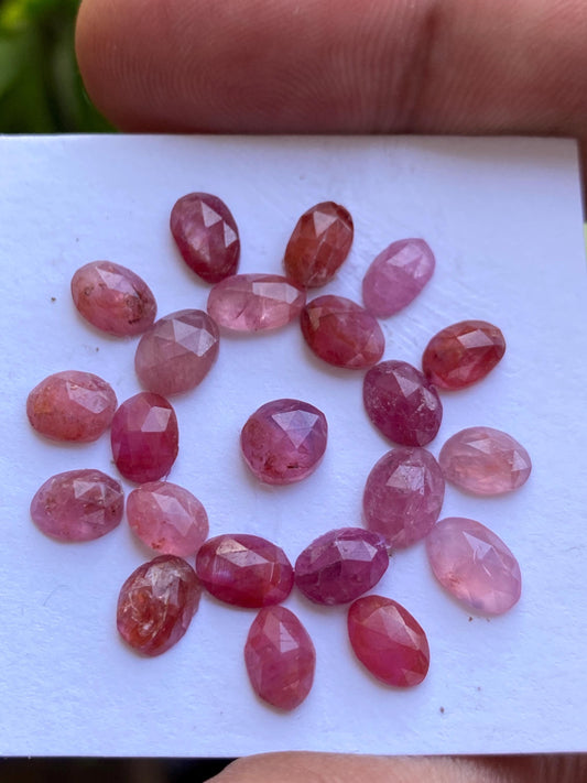 Ravishing Rare mozambique mines ruby oval rose cut wt 20 cts  pcs 22 size 6x5mm-7x5mm ruby oval rosecut flatbacks