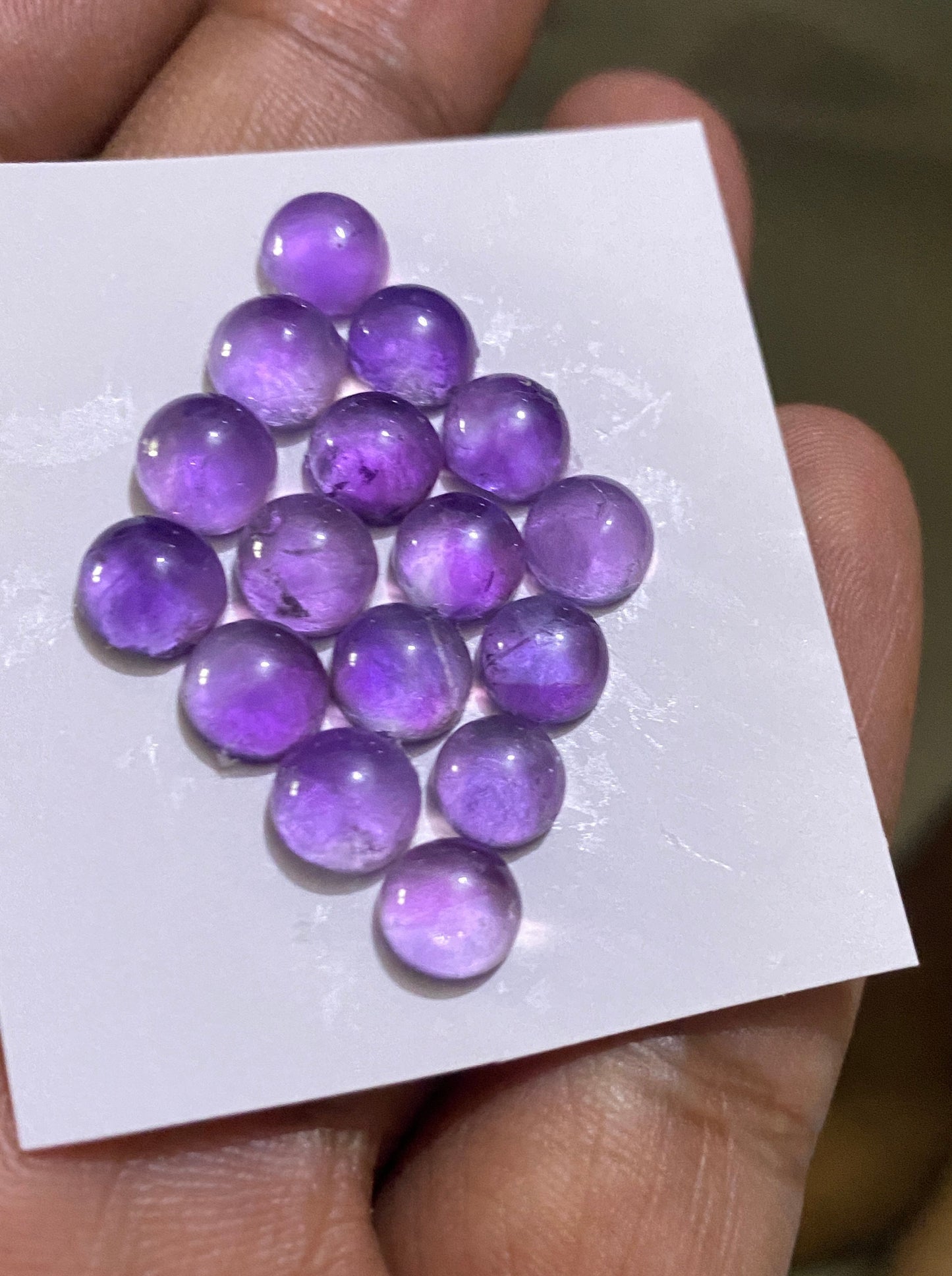 Dazzling rare amethyst round smooth  flatback beautiful fine polish wt 25 cts size 7mm pcs 16 amethyst cabochons