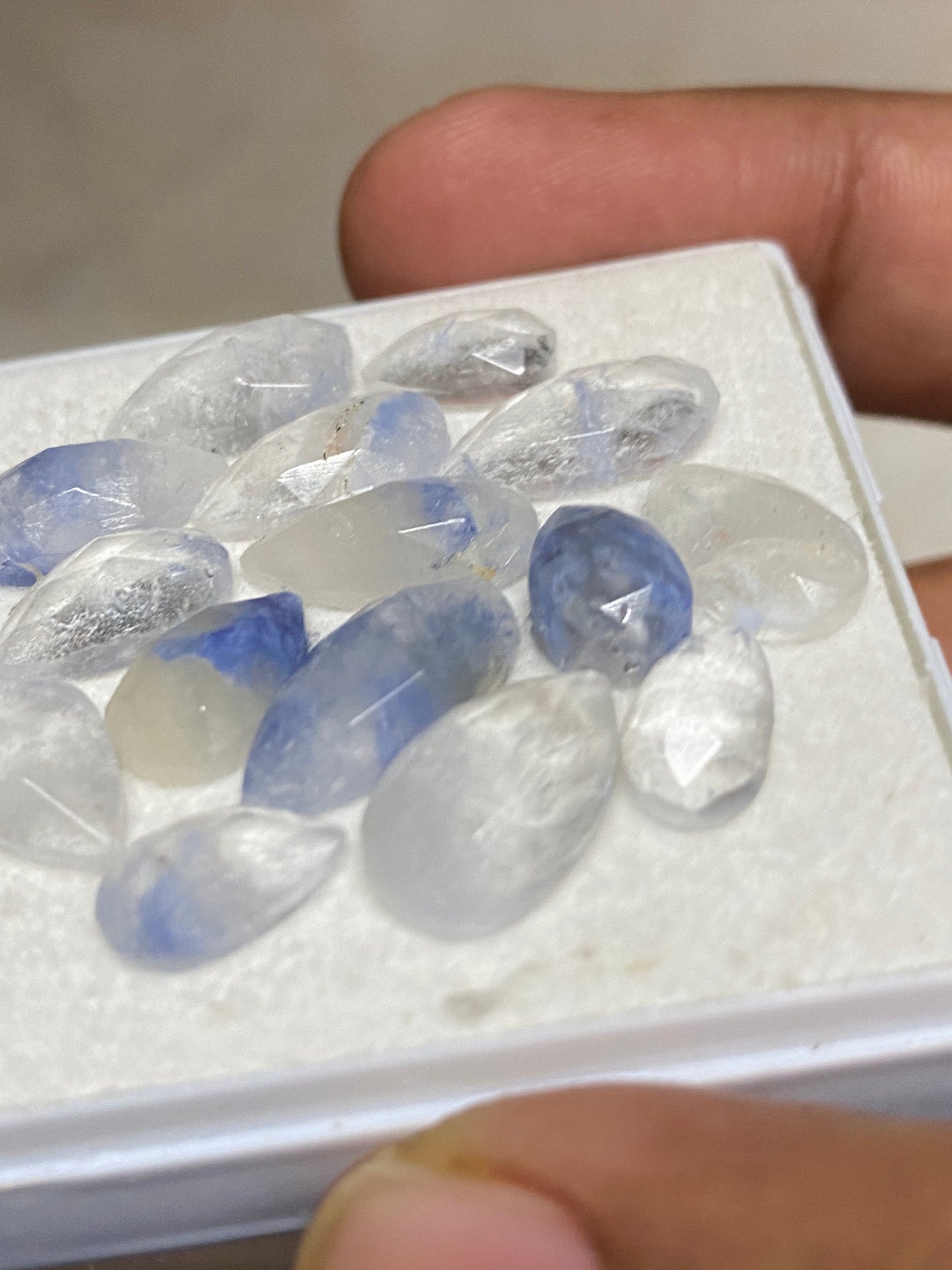 Wow Very rare Dumortierite in quartz pear rosecut pcs 14 Wt 38 cts size 11x6-15x8mm Brazilian mines dumortierite cabochons flatback rosecut