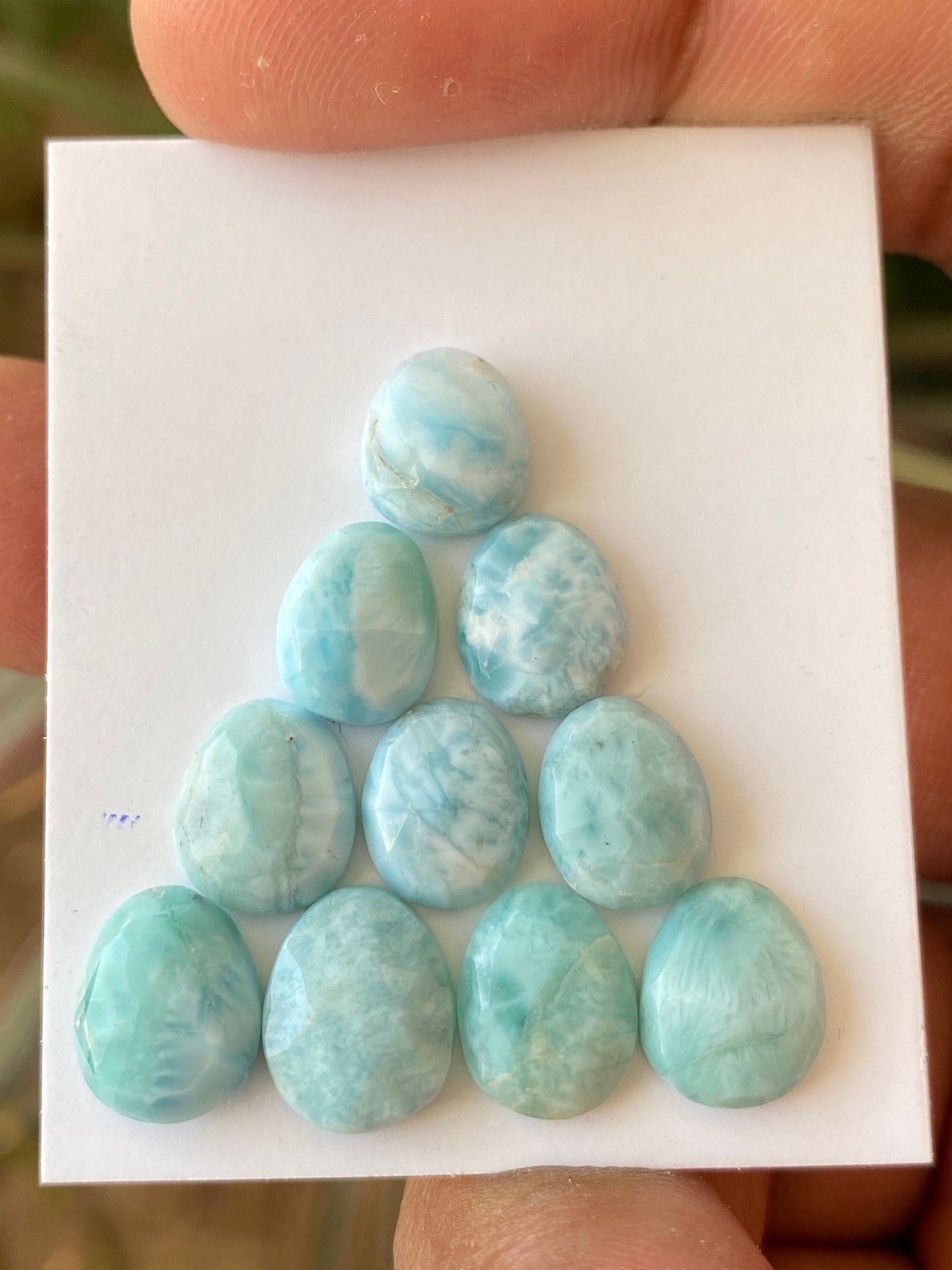 Larimar rosecut ovalish shape  natural Larimar rosecut cabochons Larimar jewelry supply