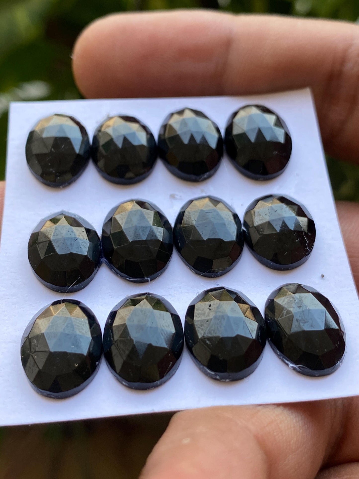 Stunning rare  Black tourmaline rosecut wholesale lot weight 64 cts pcs 12 size 13x10-14x11mm rosecut black tourmaline ovalish oval rosecut