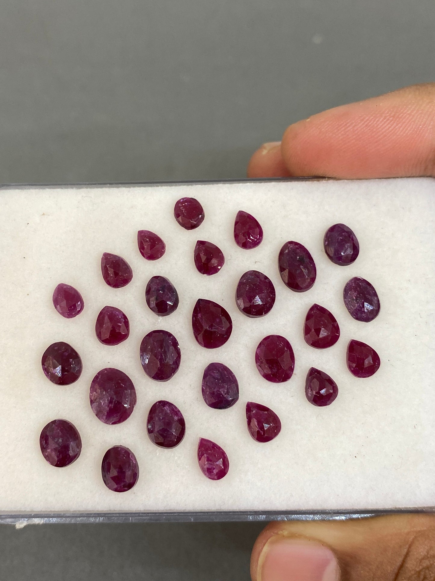 Enchanting very rare natural ruby rosecut Longido  mines lot pcs 27 wt 25  cts size 5x3mm-8x6mm unheated untreated ruby rosecut