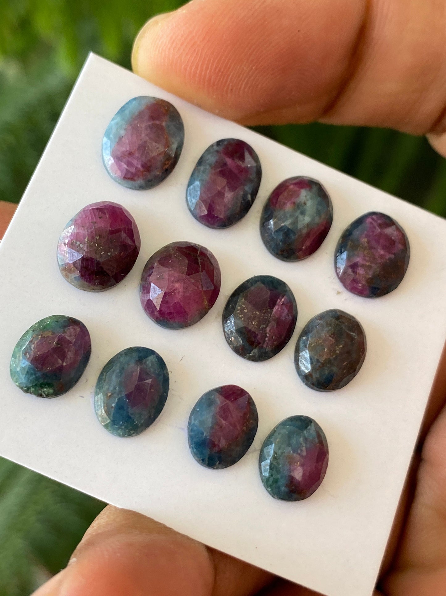 Lovely rare natural ruby fuschite rosecut oval lot  pcs 12 wt 35 cts size 9x7mm-11x9mm unheated untreated ruby rosecut