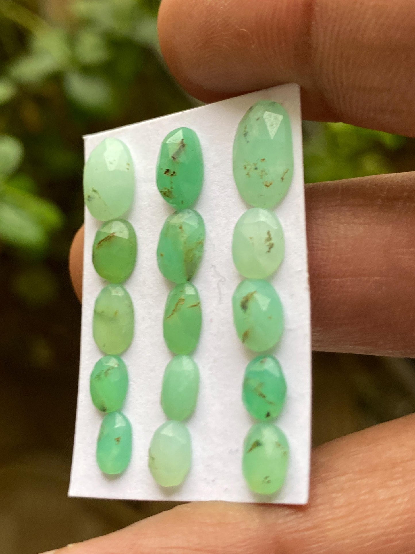 Chrysoprase rosecut fancy wholesale lot fine quality wt 13 carats pcs 15 size 6.5x5.2mm-11.5x7.1mm chrysoprase rosecut