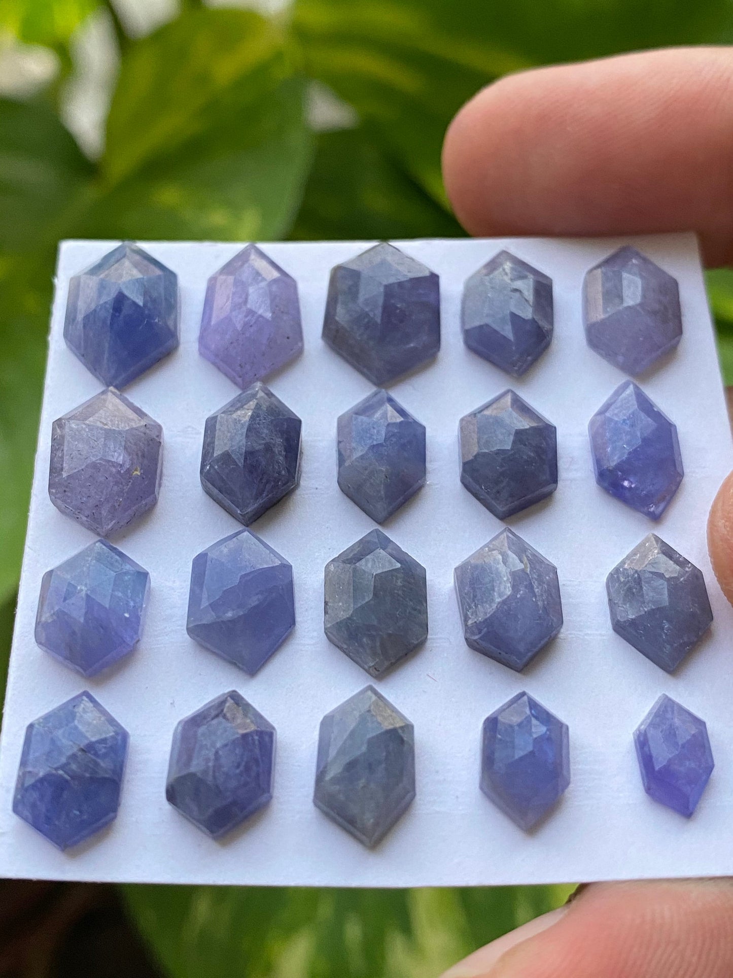 Lovely Rare Tanzanite  hexagon step cuts weight 57 cts pcs 20 size 9x5mm-15x9mm Tanzanite  stepcut hexagon