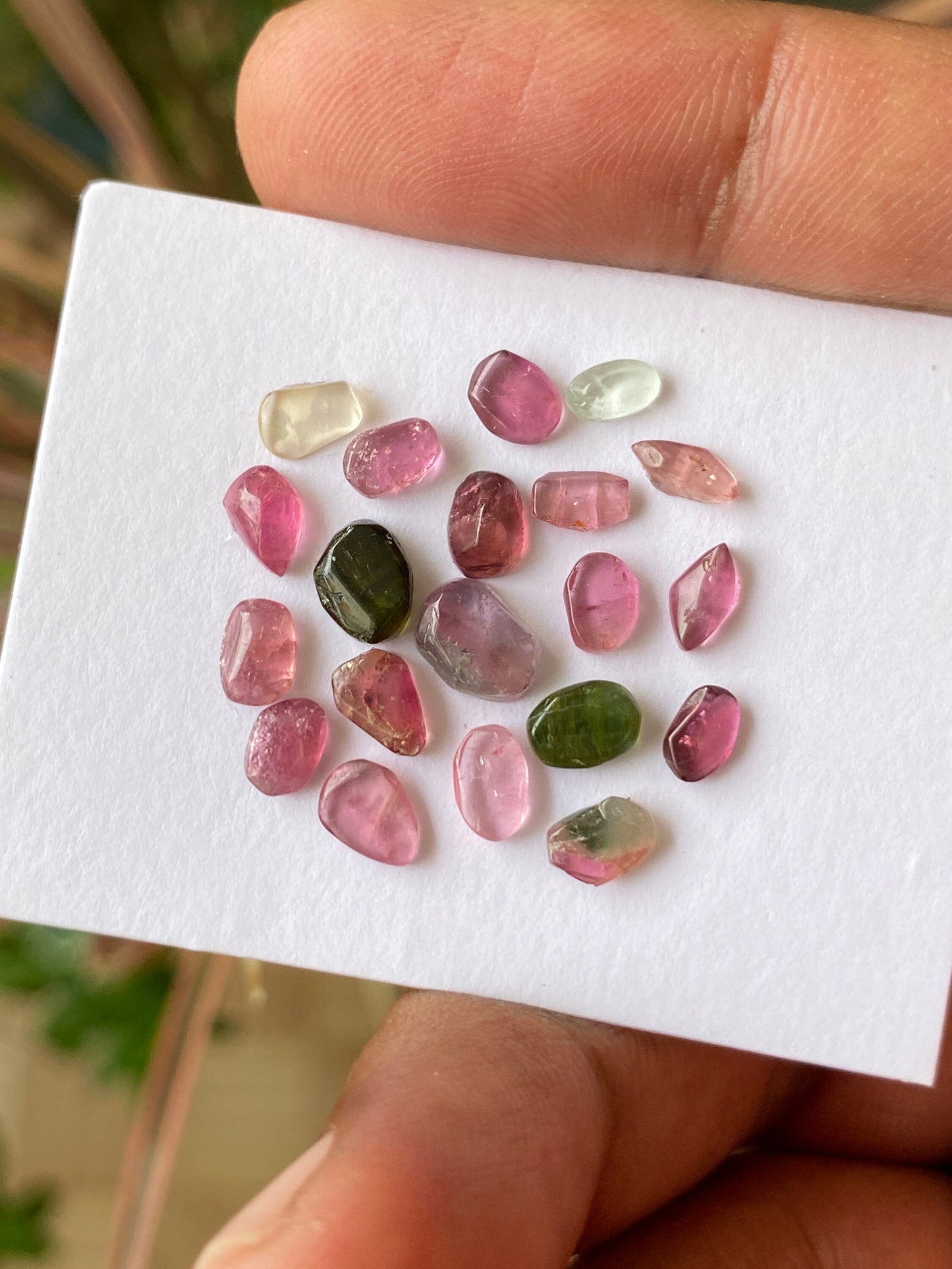 pink tourmaline unshape  cabochons small size wt 8.80 carats size 5.3x3.3mm-7.3x5.3mm natural tourmaline cabochons fancy pcs 20