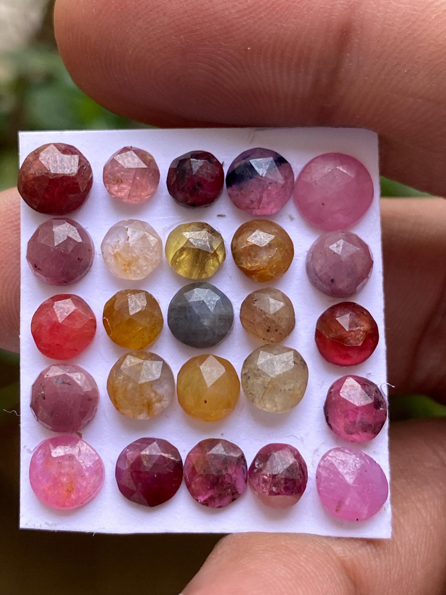 Stunning sparkling very rare umba valley rosecut multi sapphire lot round shape beautiful 5mm-7mm pcs 25 weight 26 cts rosecut sapphire umba