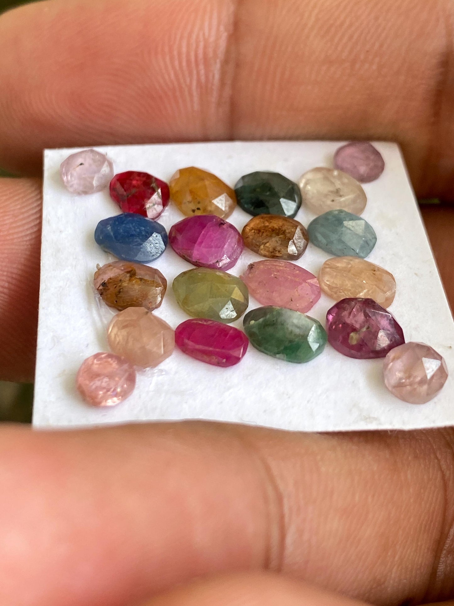 Amazing colorful rare umba sapphire rosecut multi sapphire lot  pcs 20 wt 12.20 cts size 4mm-7x4.5mm rosecut sapphire Umba sapphire