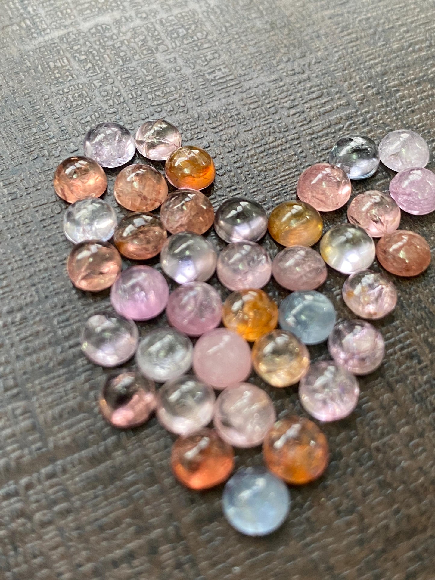 Stunning rare Burma mines spinel round shape cabochons smooth weight 23.75 carats size 4.6mm-5mm pcs 38 spinel round cabochons