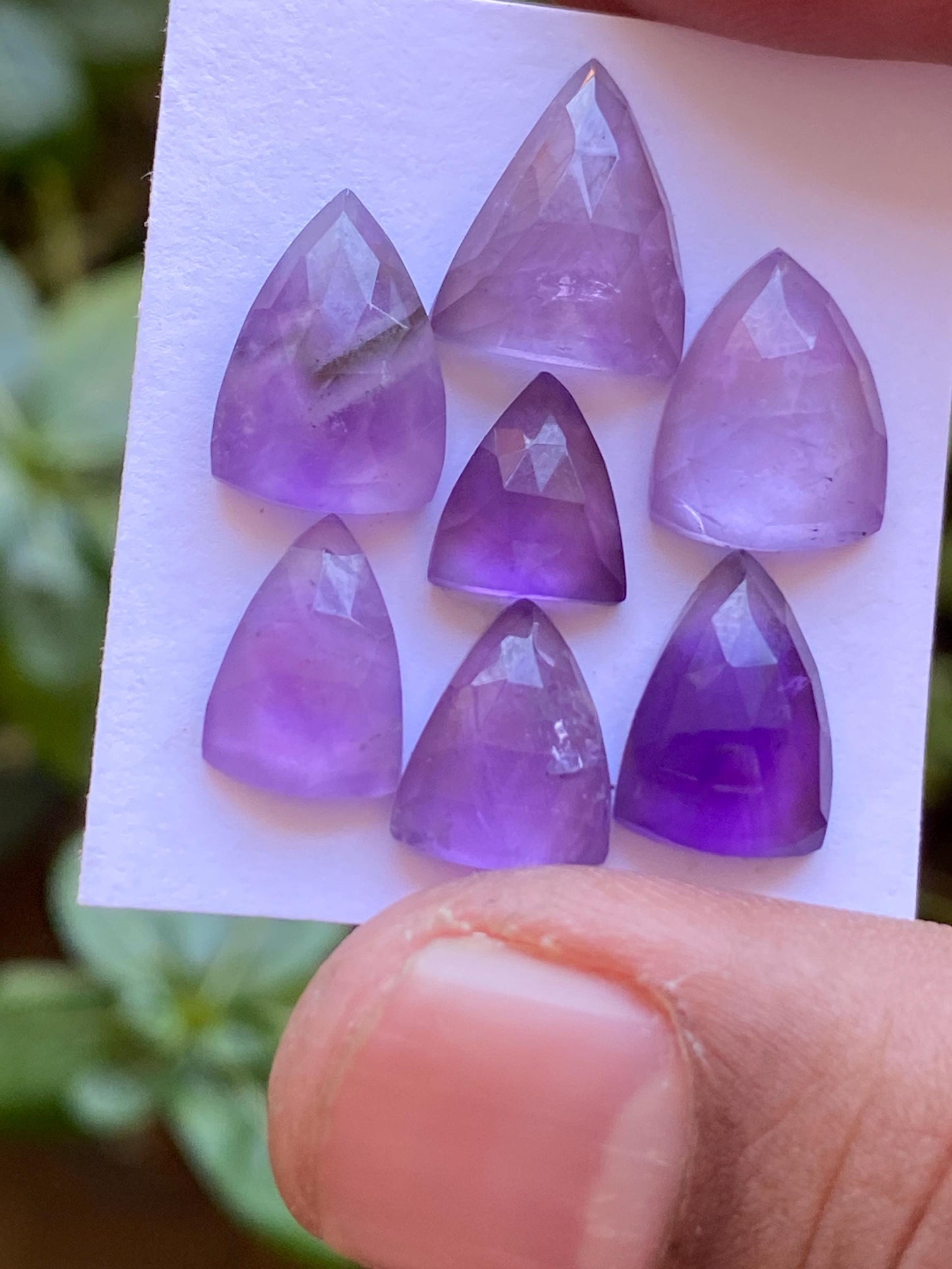 Stunning rare amethyst rosecut fancy shield shapes amethyst pendant supply weight 21.80 carats pcs 7 size 9.5x8.3mm-12x10mm rosecut amethyst